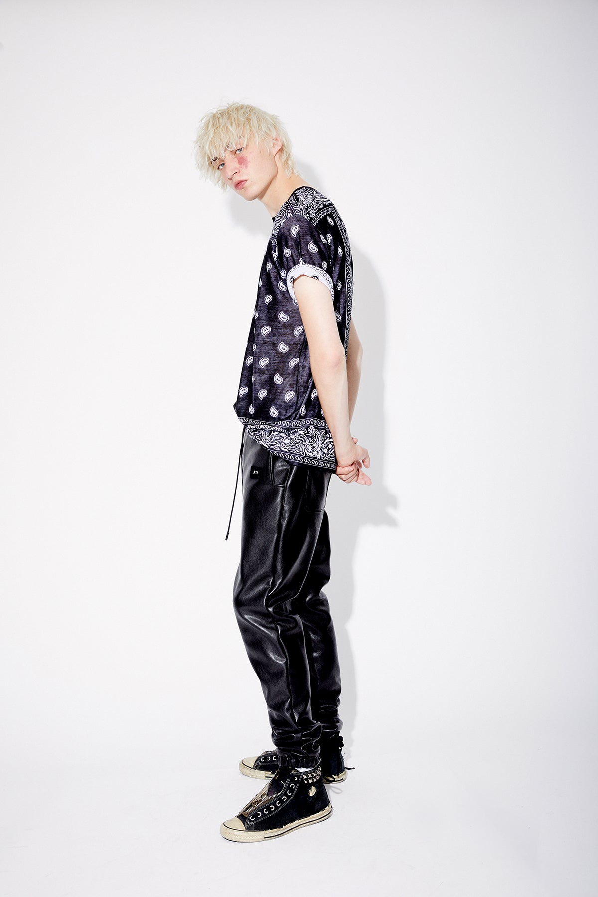 OWEN VEGAN LEATHER SWEATPANT | BLACK - Image 2