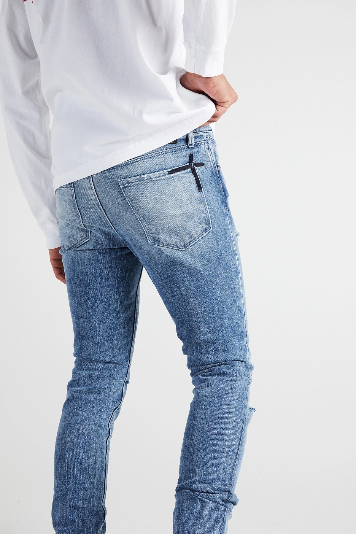 BRYANT RIPPED SKINNY JEAN | DISTRESSED VINTAGE BLUE - Image 3