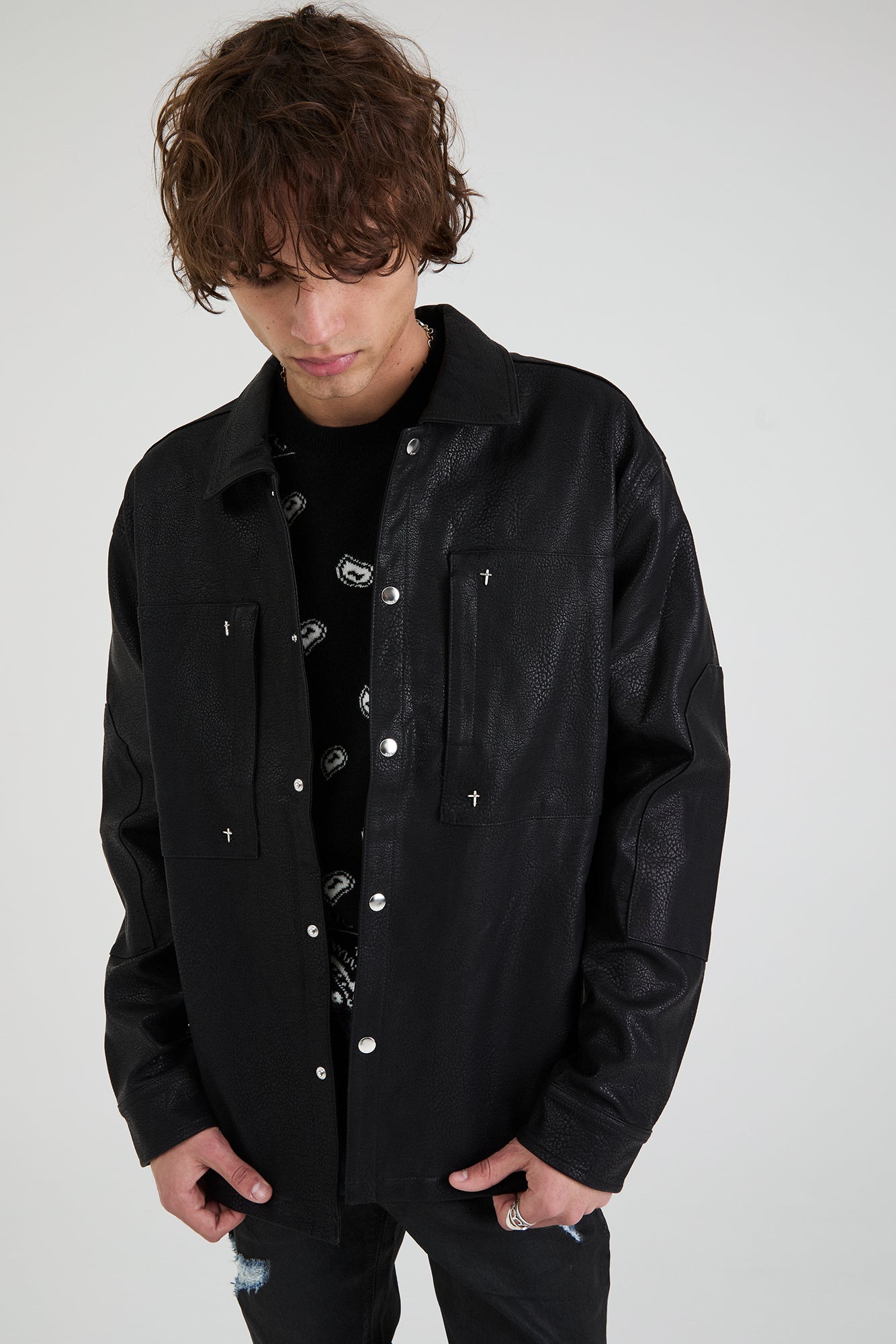 FISHER FAUX LEATHER JACKET | BLACK - Image 5