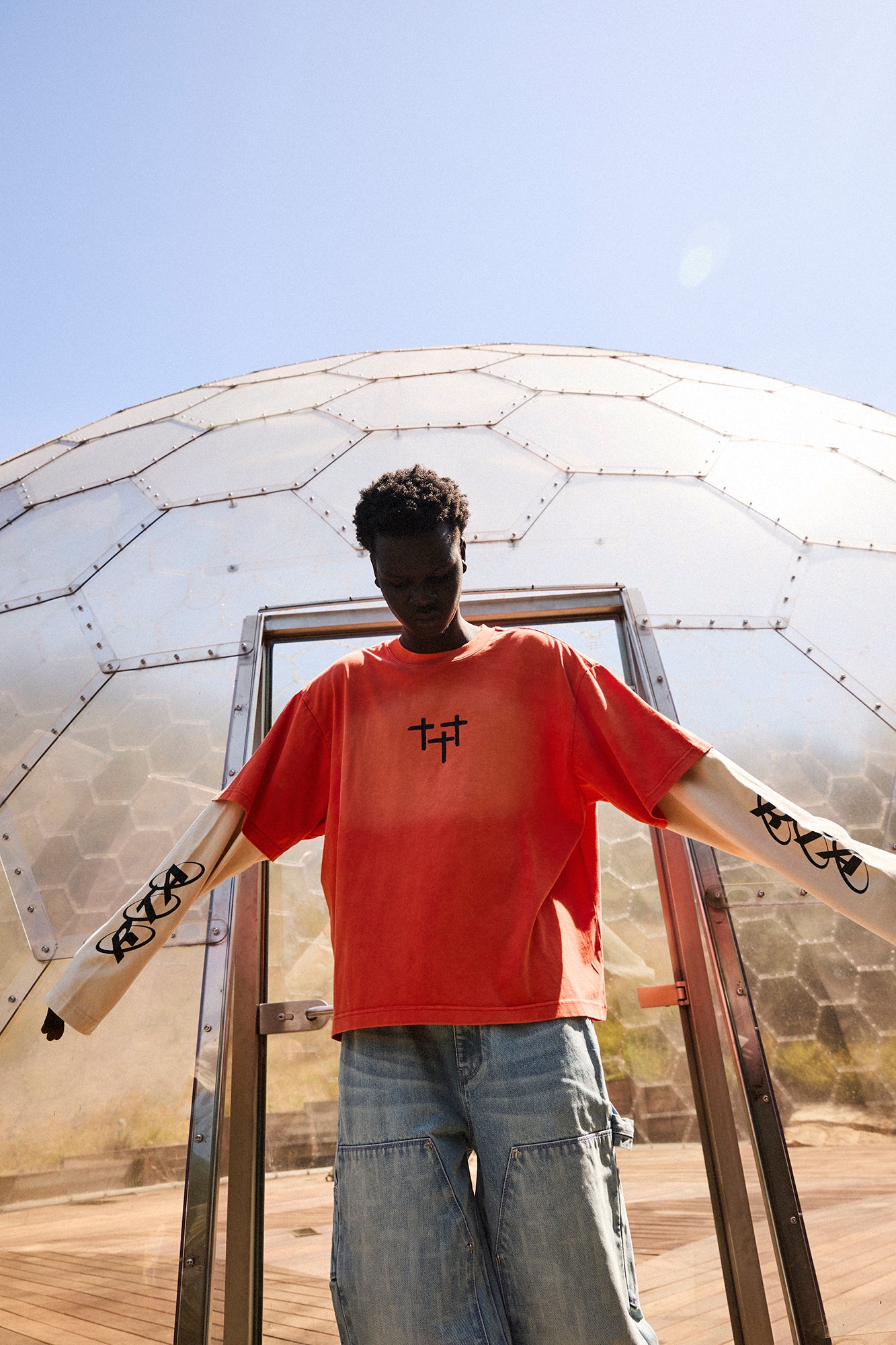 LORIS DOUBLE LAYERED LONG SLEEVE TEE | ORANGE PLANETARY RTA - Image 8