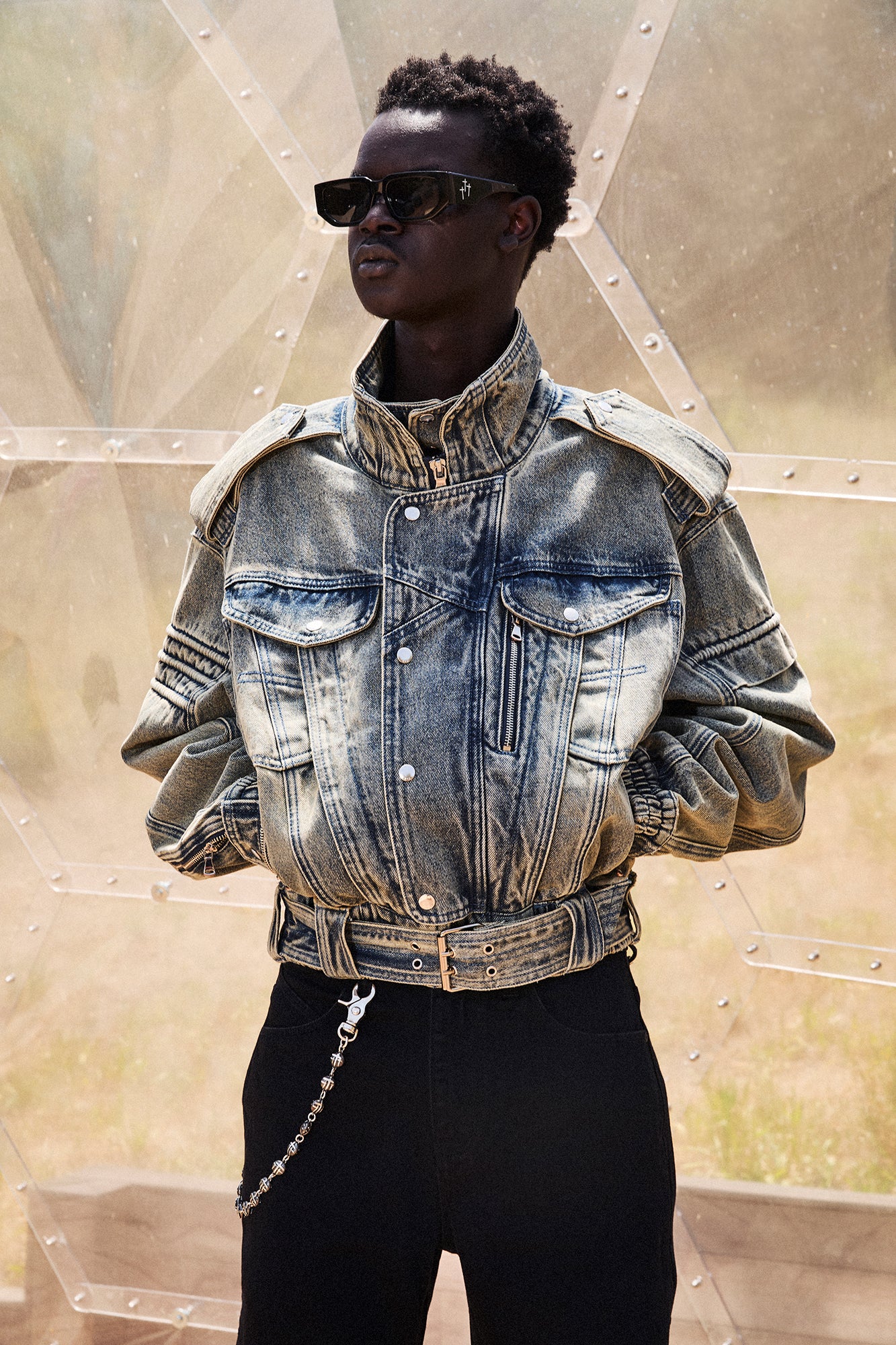 RUI CROPPED DENIM JACKET | DAWN WAVE - Image 7