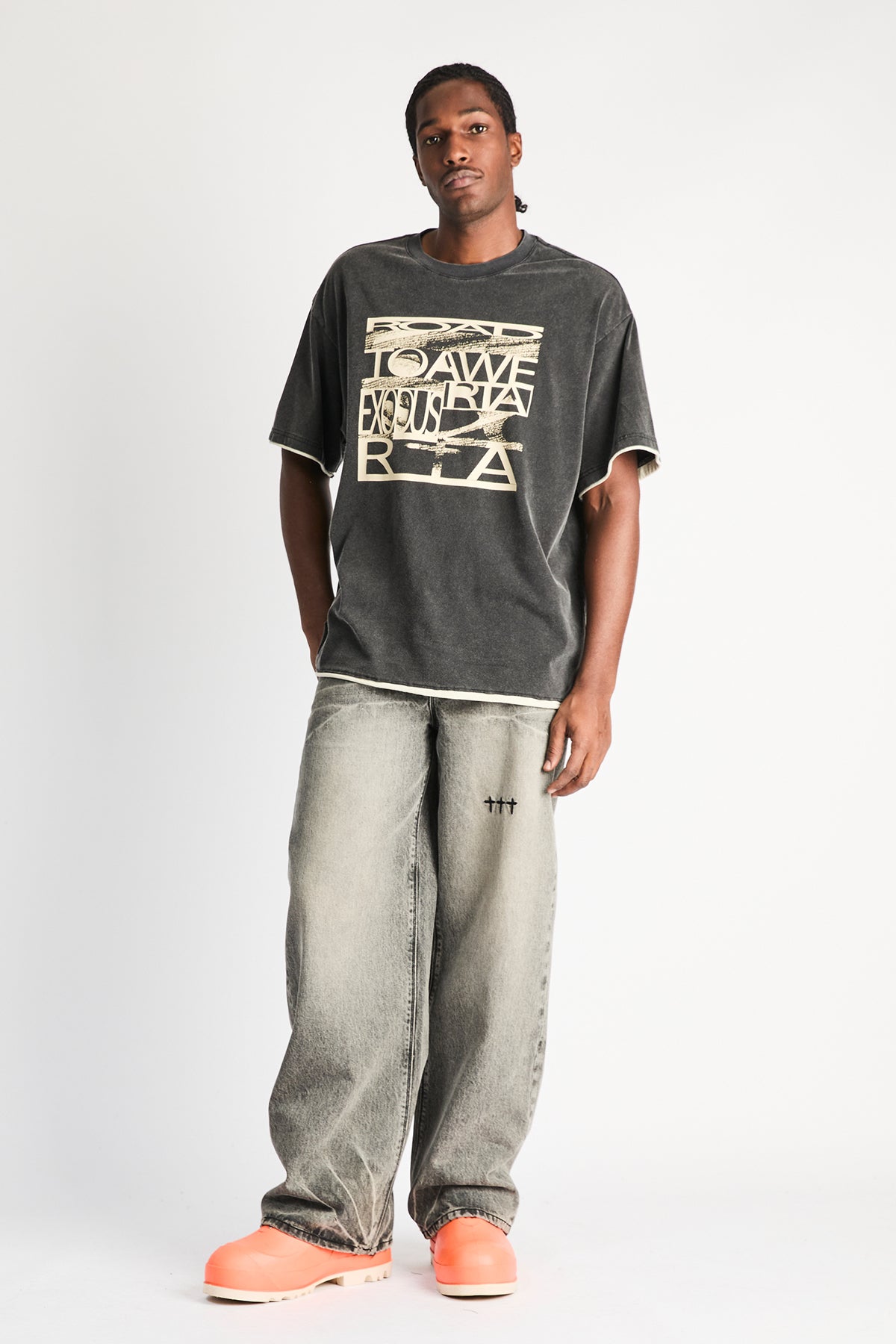 FRANCO WIDE LEG JEAN | IRON HAZE CROSS TRIAD - Image 2