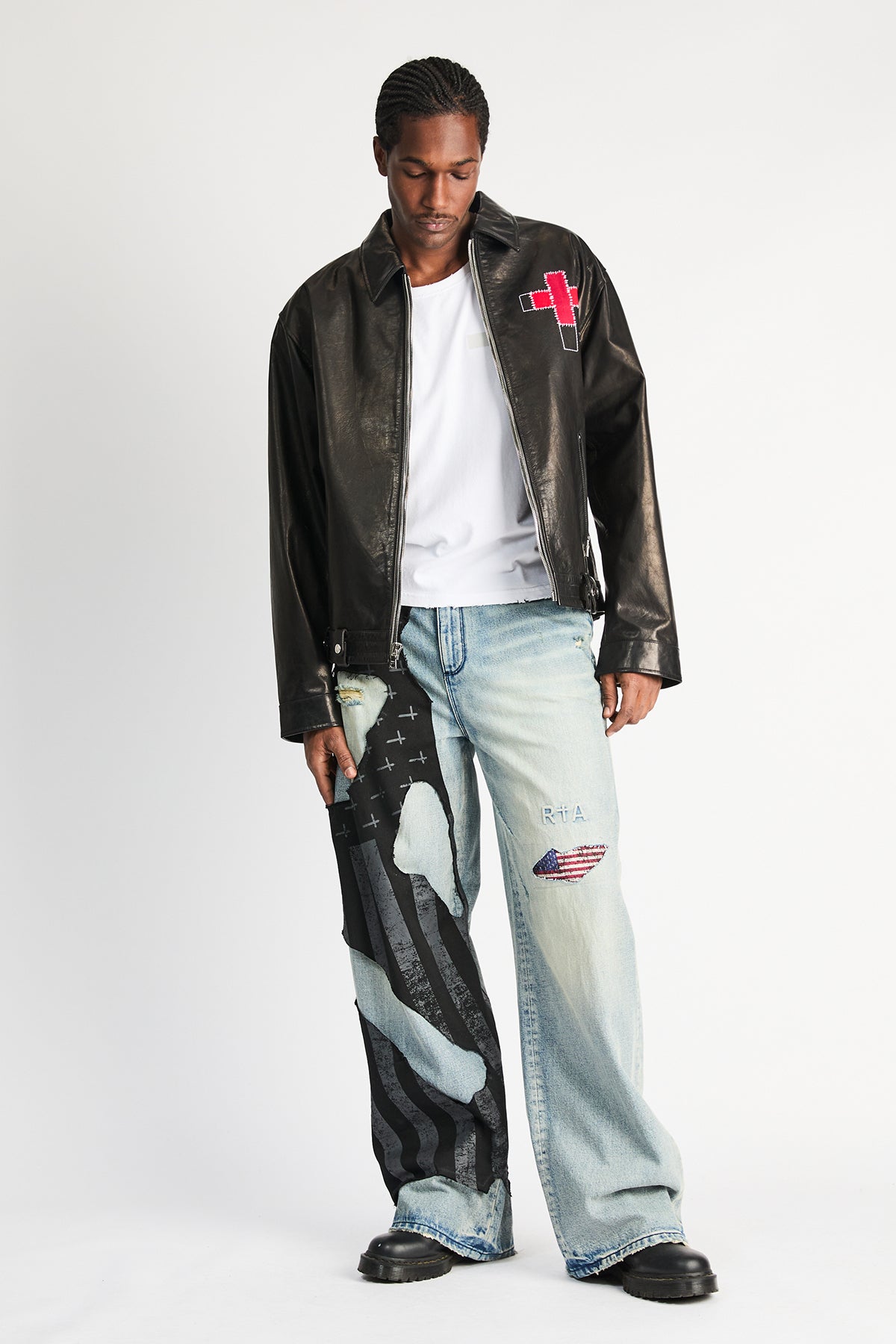 LIOR WIDE LEG JEANS | INDIGO FRAYED FLAG - Image 2