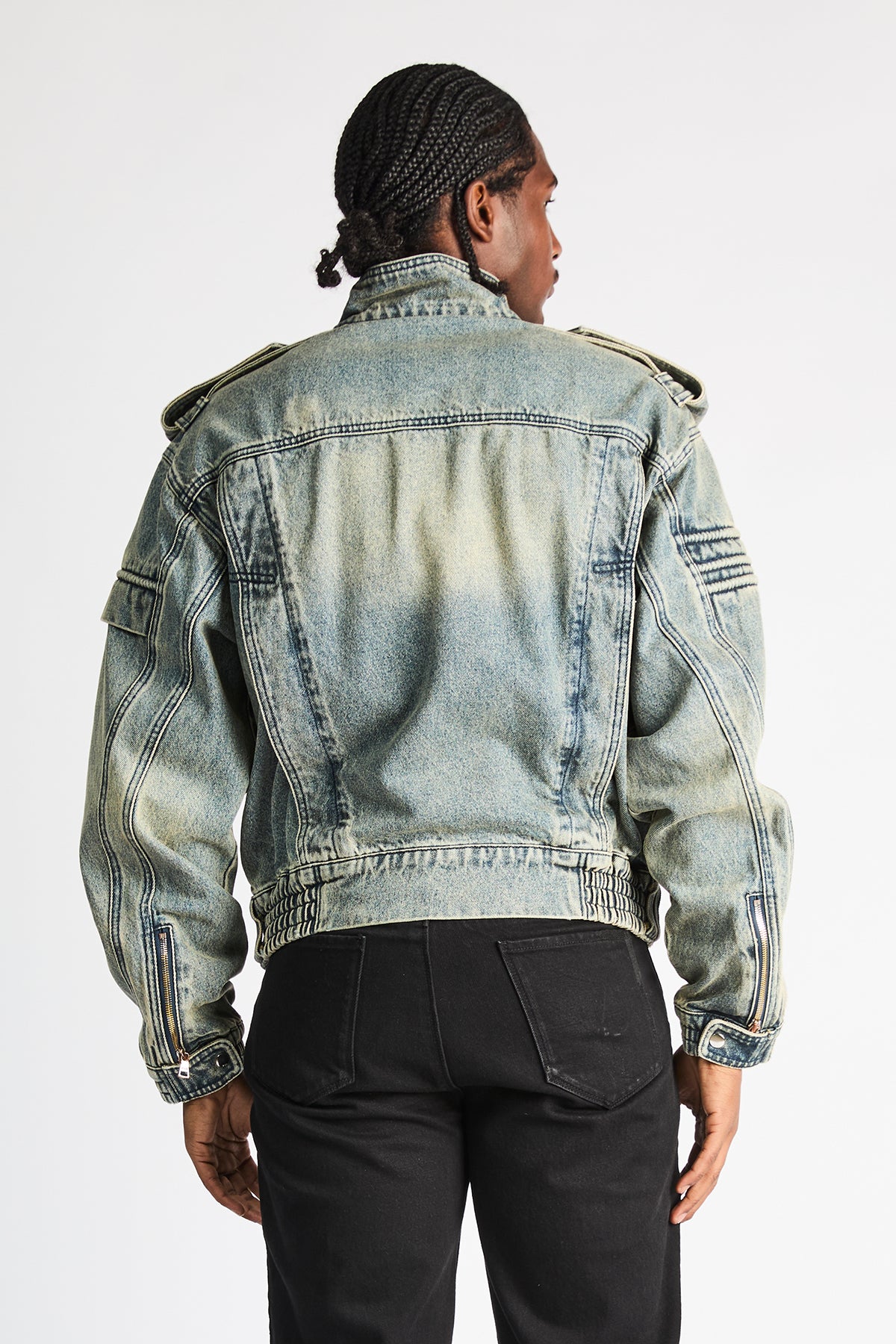 RUI CROPPED DENIM JACKET | DAWN WAVE - Image 3