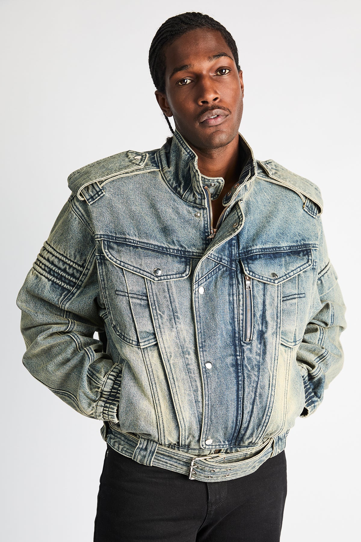 RUI CROPPED DENIM JACKET | DAWN WAVE - Image 2