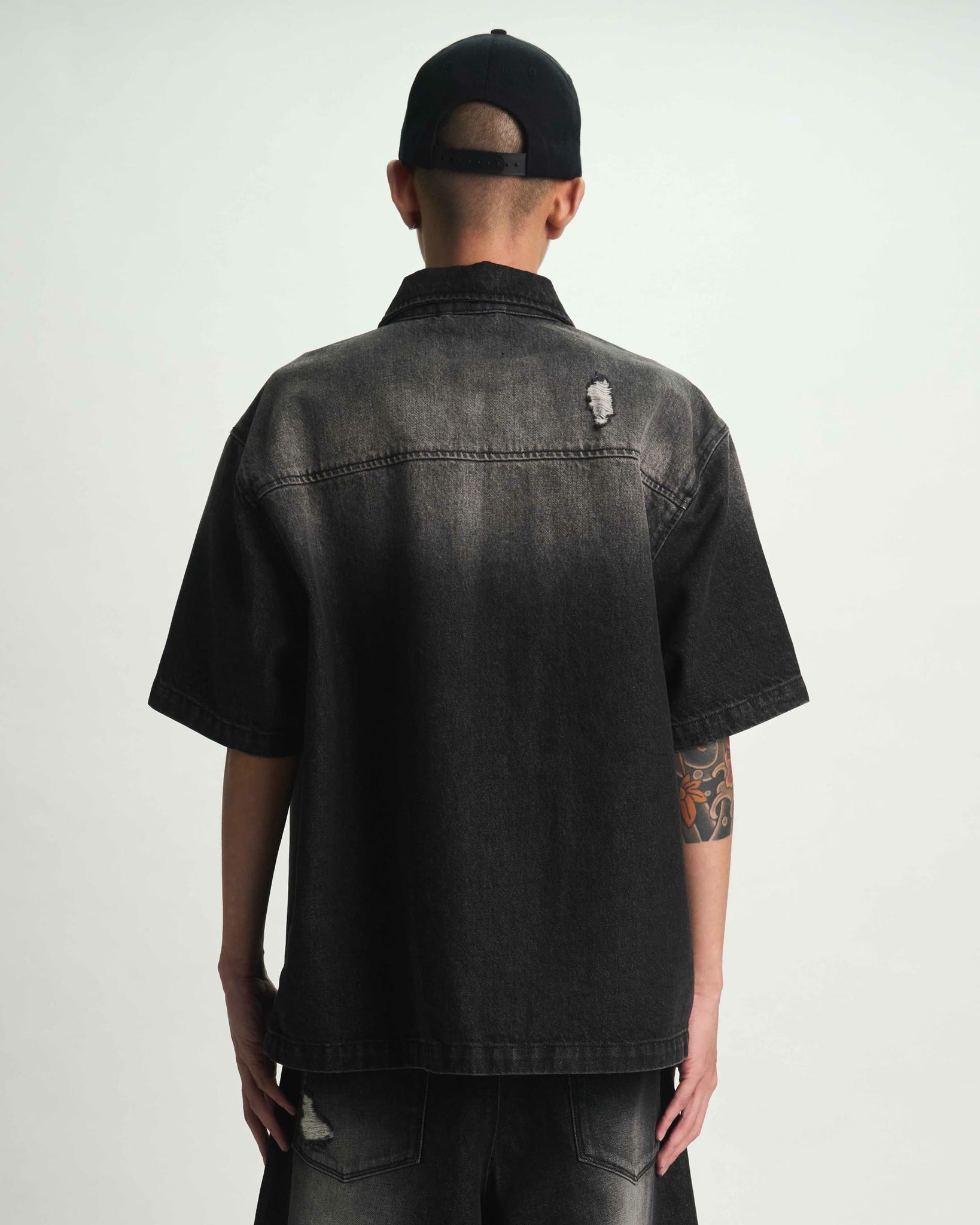 ZENO ZIP UP DENIM SHIRT | FRAY NOIR - Image 3