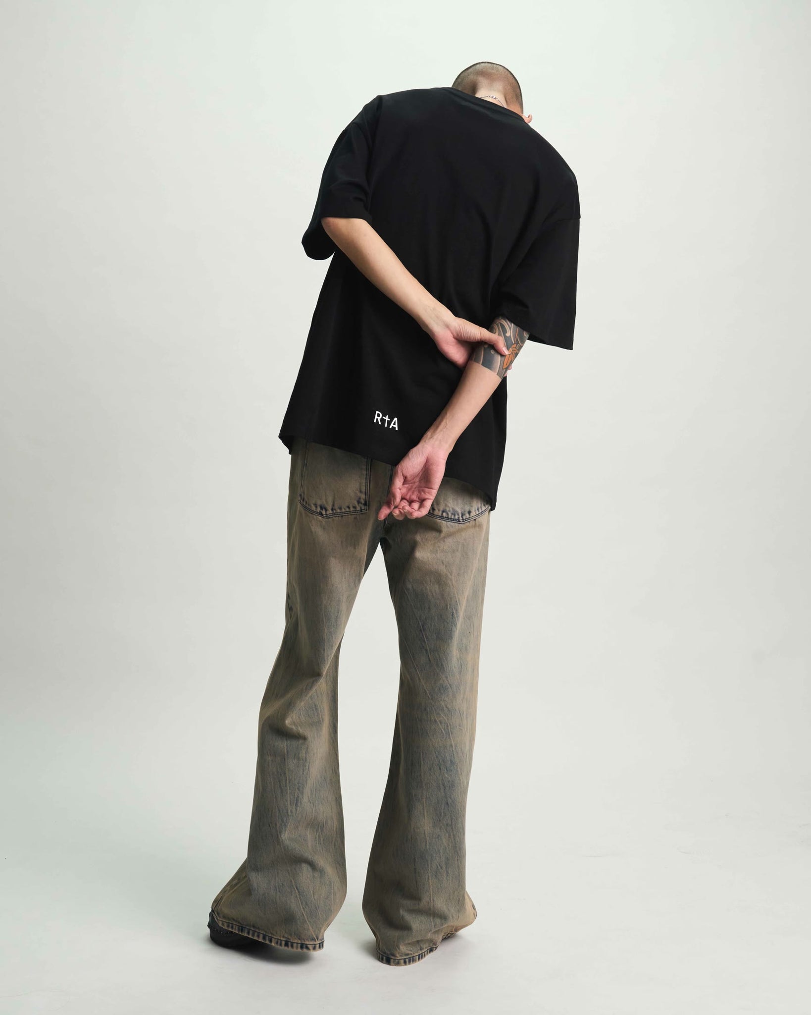 HUGH WIDE LEG FLARE JEAN | AQUA MARBLE - Image 3