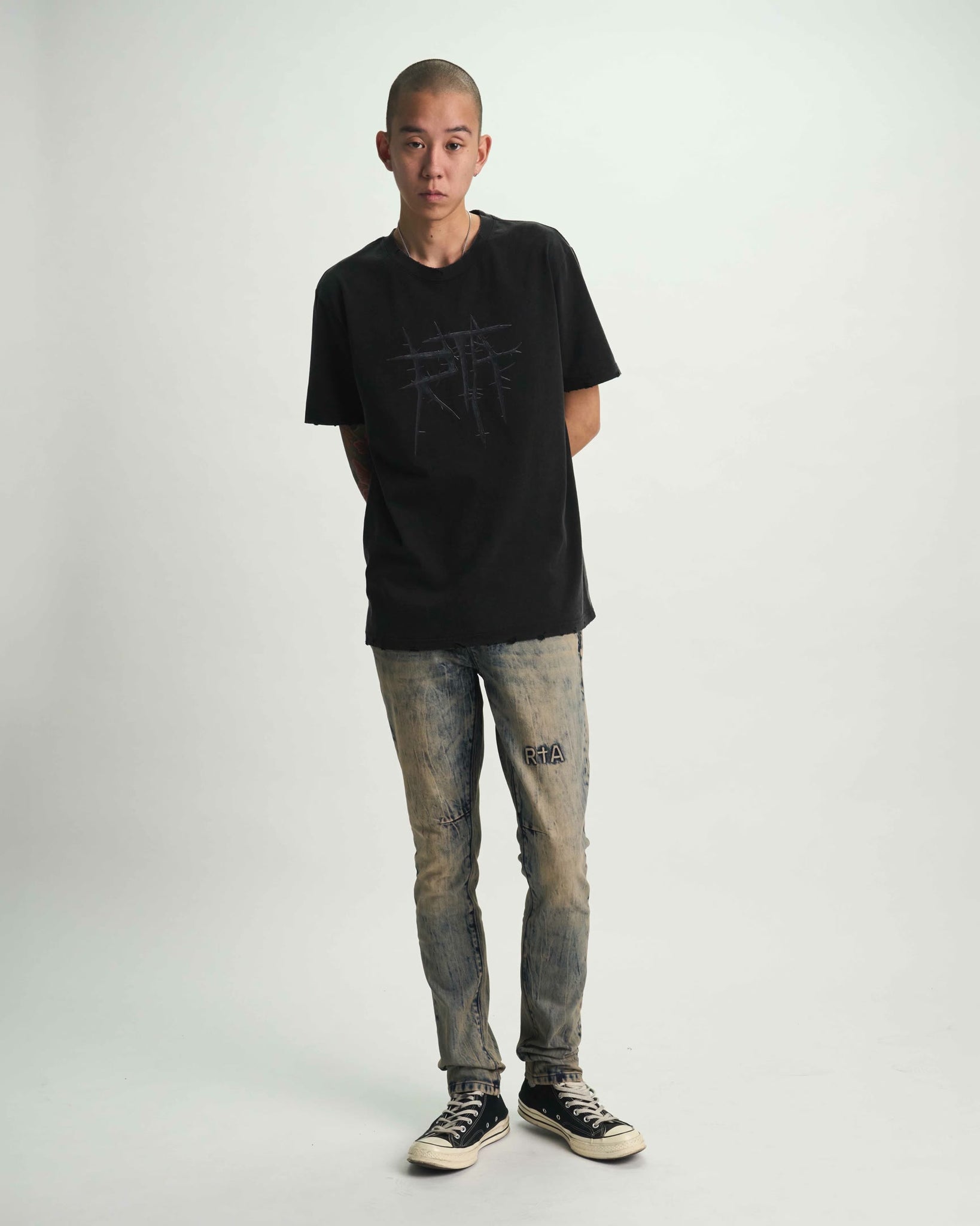 LIAM SHORT SLEEVE TEE | BLACK RTA THORN - Image 2
