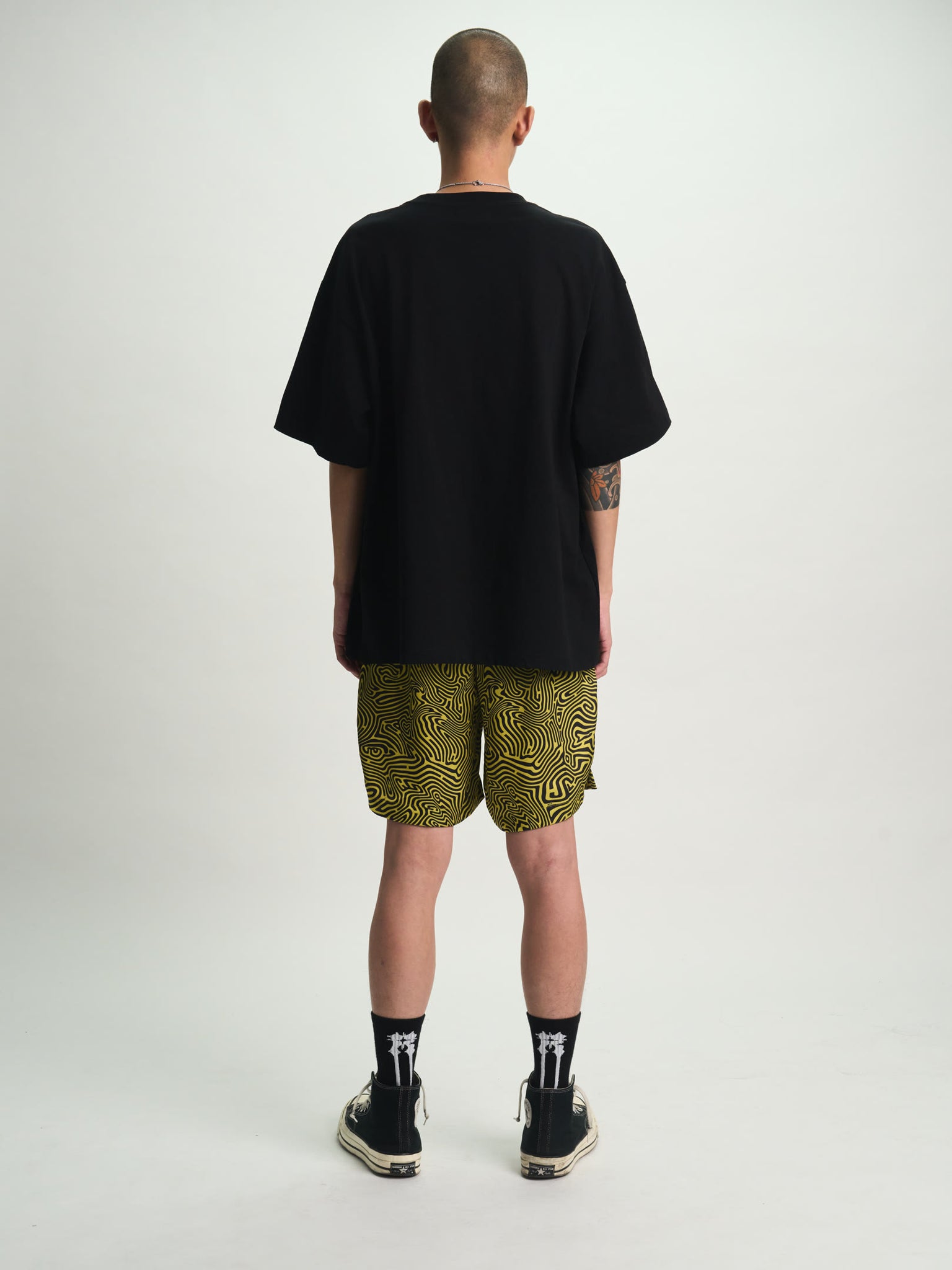 CLYDE ELASTICATED SHORT | BLACK TOPOGRAPHY - Image 3