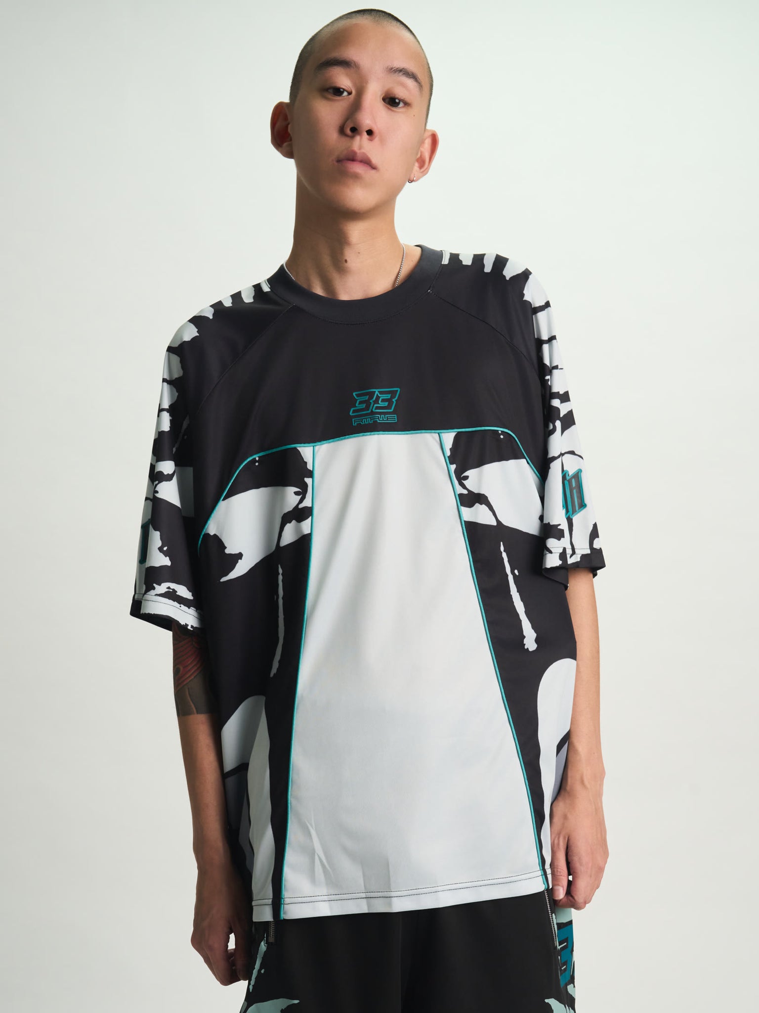 SOREN BIKE SHIRT | BLACK LIGHT TEAL RACING - Image 2