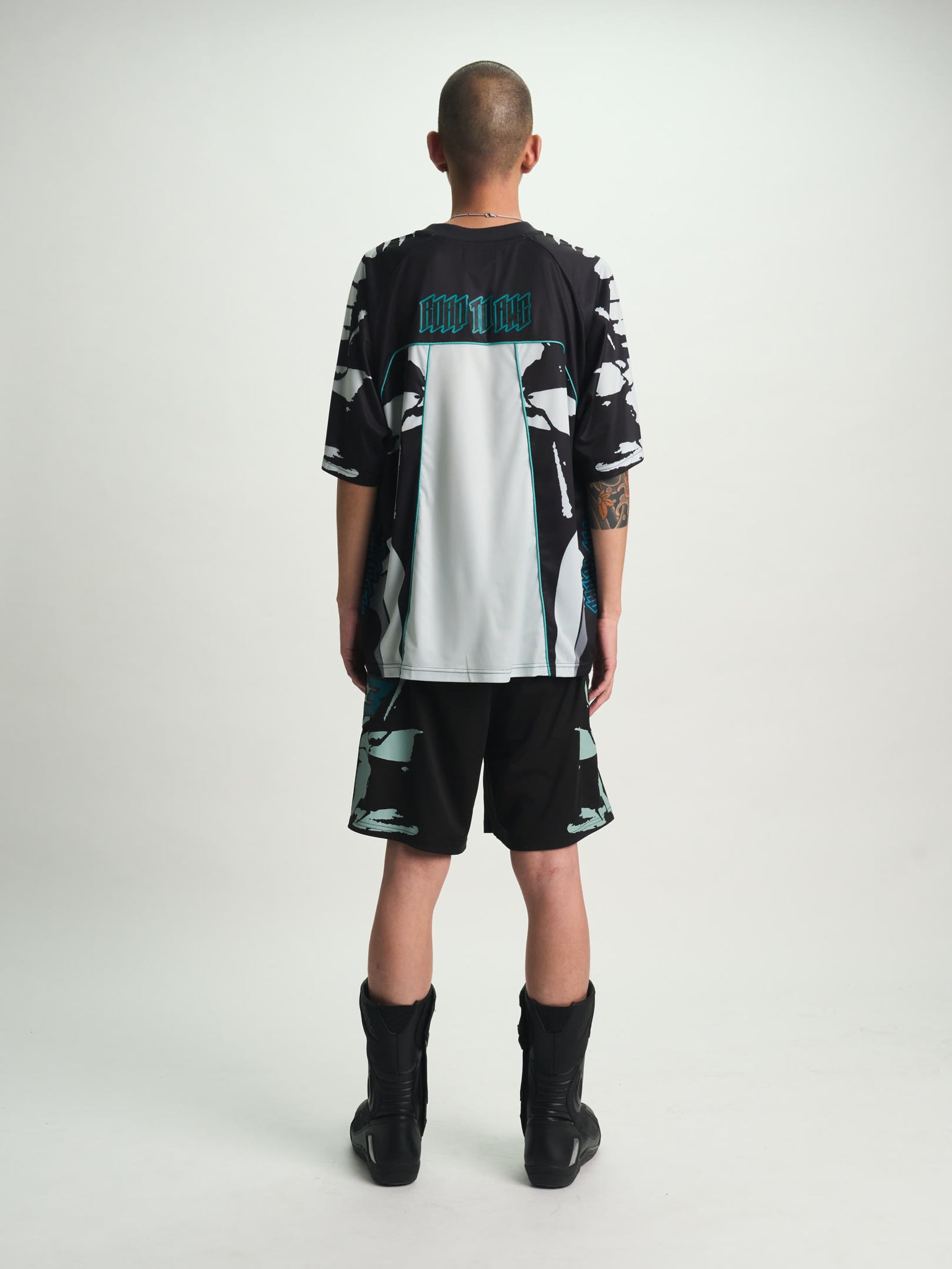 UDO BOXING SHORT | BLACK LIGHT TEAL RACING - Image 3