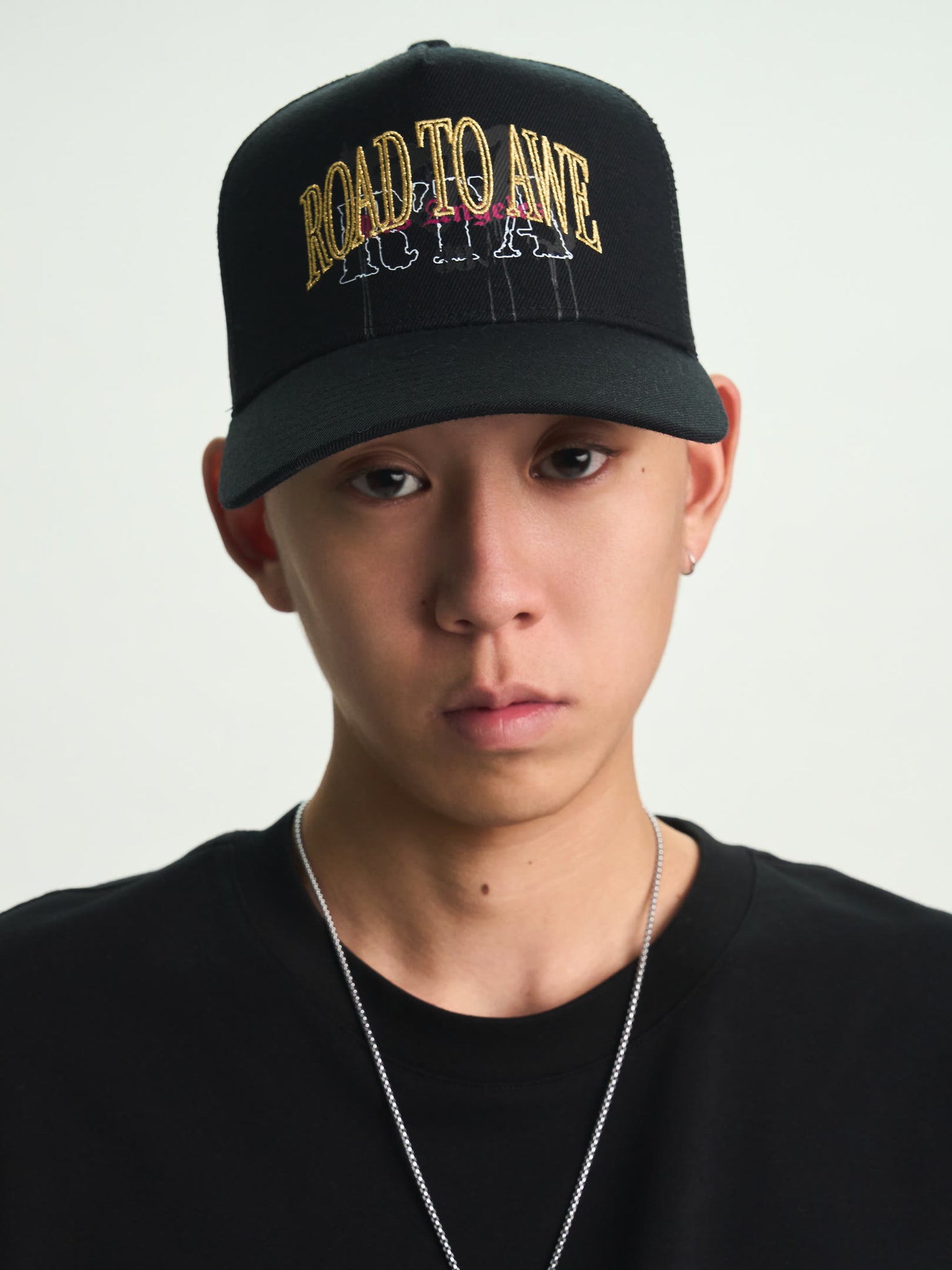 GIDEON TRUCKER HAT | BLACK MIXED LOGO - Image 2