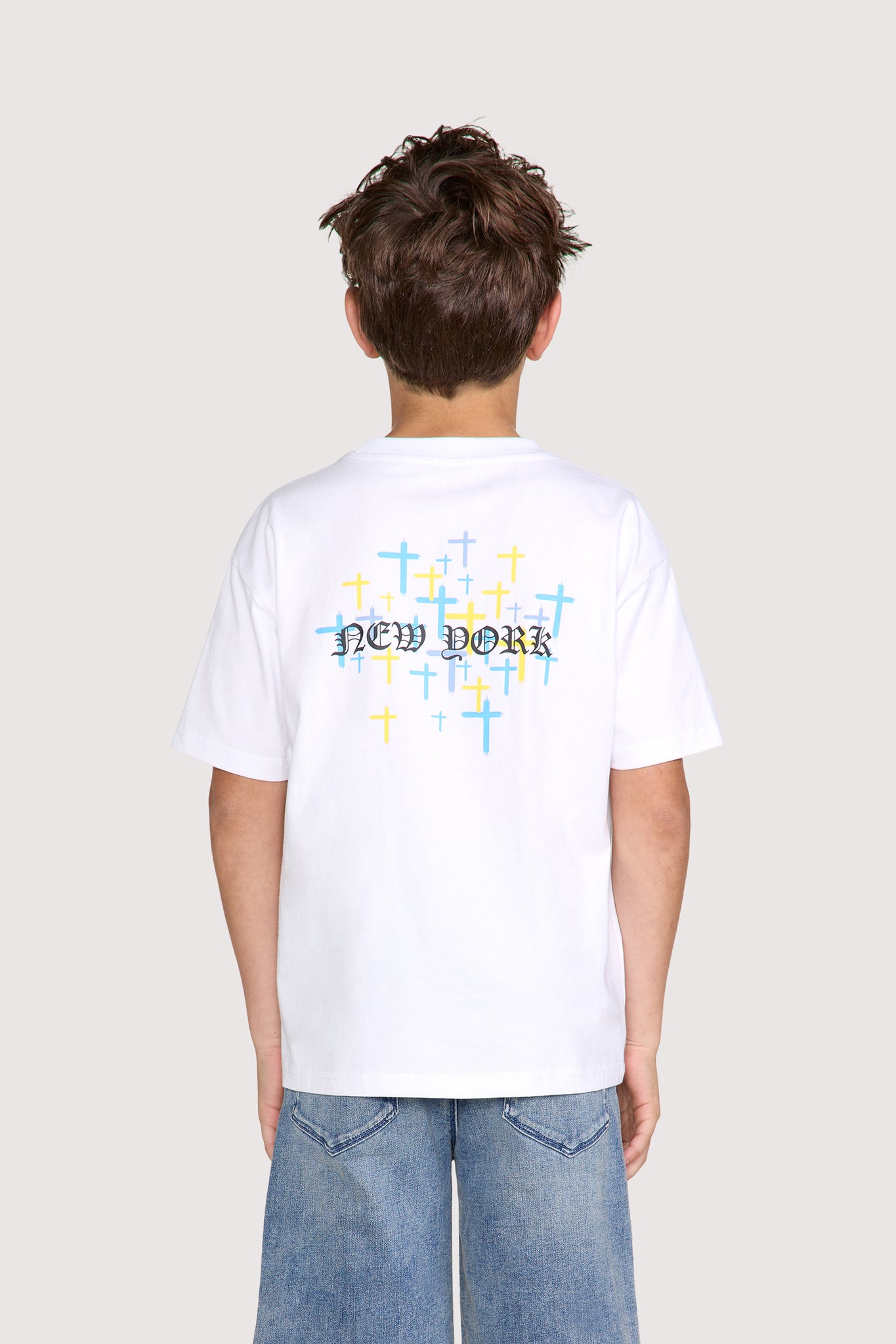 KIDS LAWSON SHORT SLEEVE TEE | WHITE OLD ENGLISH NY - Image 2