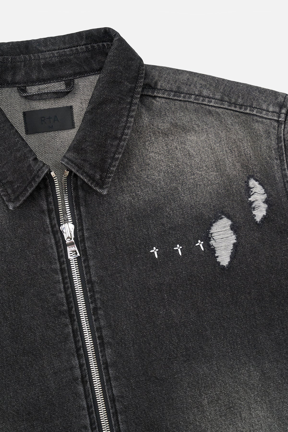 ZENO ZIP UP DENIM SHIRT | FRAY NOIR - Image 5