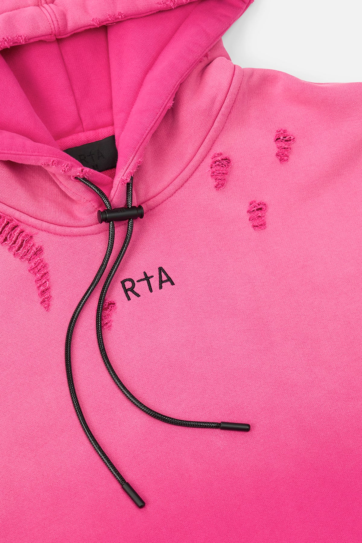 DION DISTRESSED HOODIE | VINTAGE FUCHSIA - Image 5