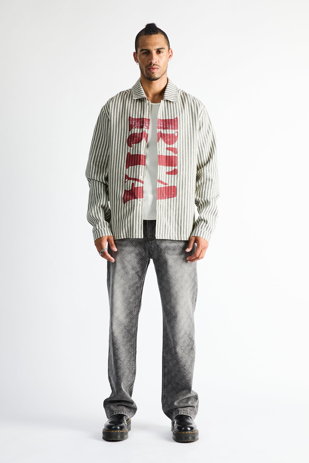 JONAS STRAIGHT LEG JEAN | ASH CHARCOAL METAL GRILL - Image 2