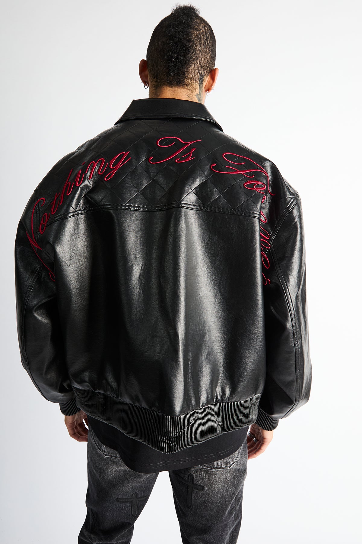 EVANDER OVERSIZED BOMBER | BLACK - Image 3