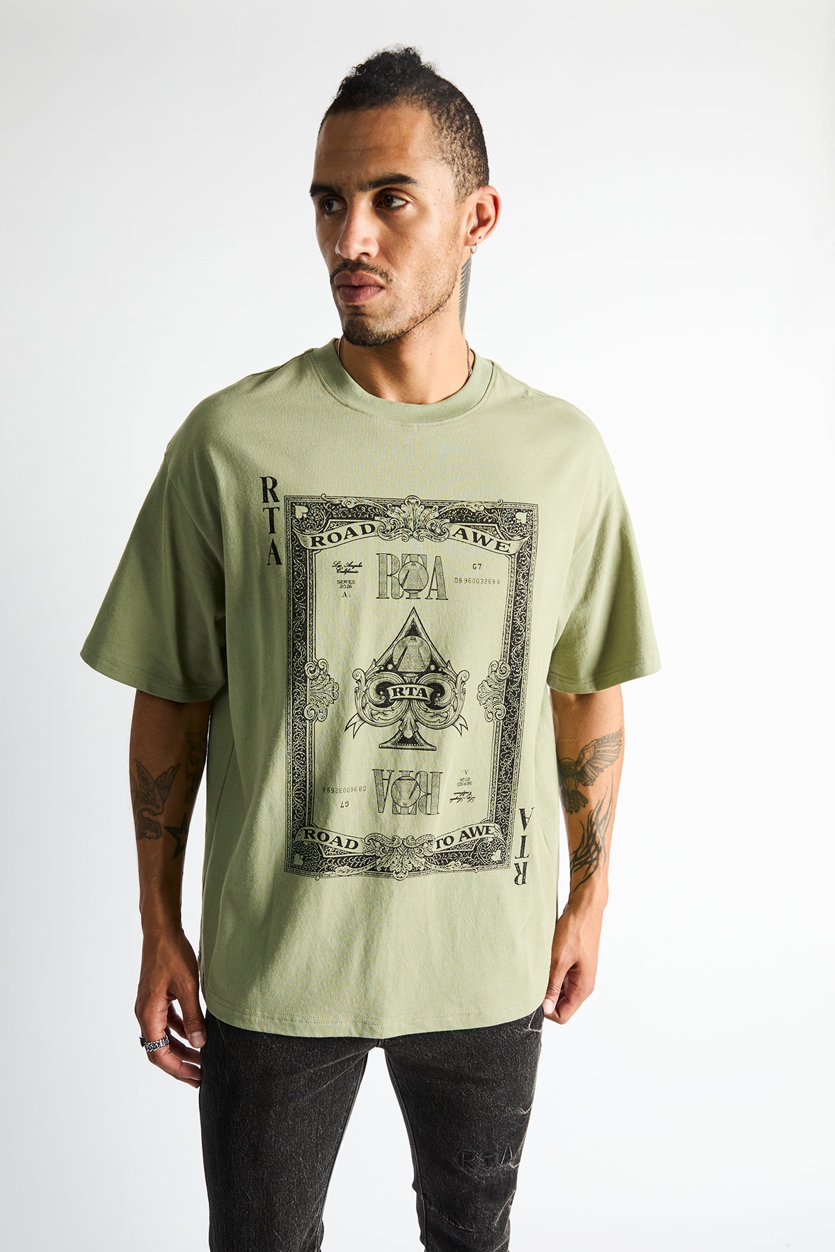 COLIN OVERSIZED TEE | OIL GREEN MONEY - Image 2