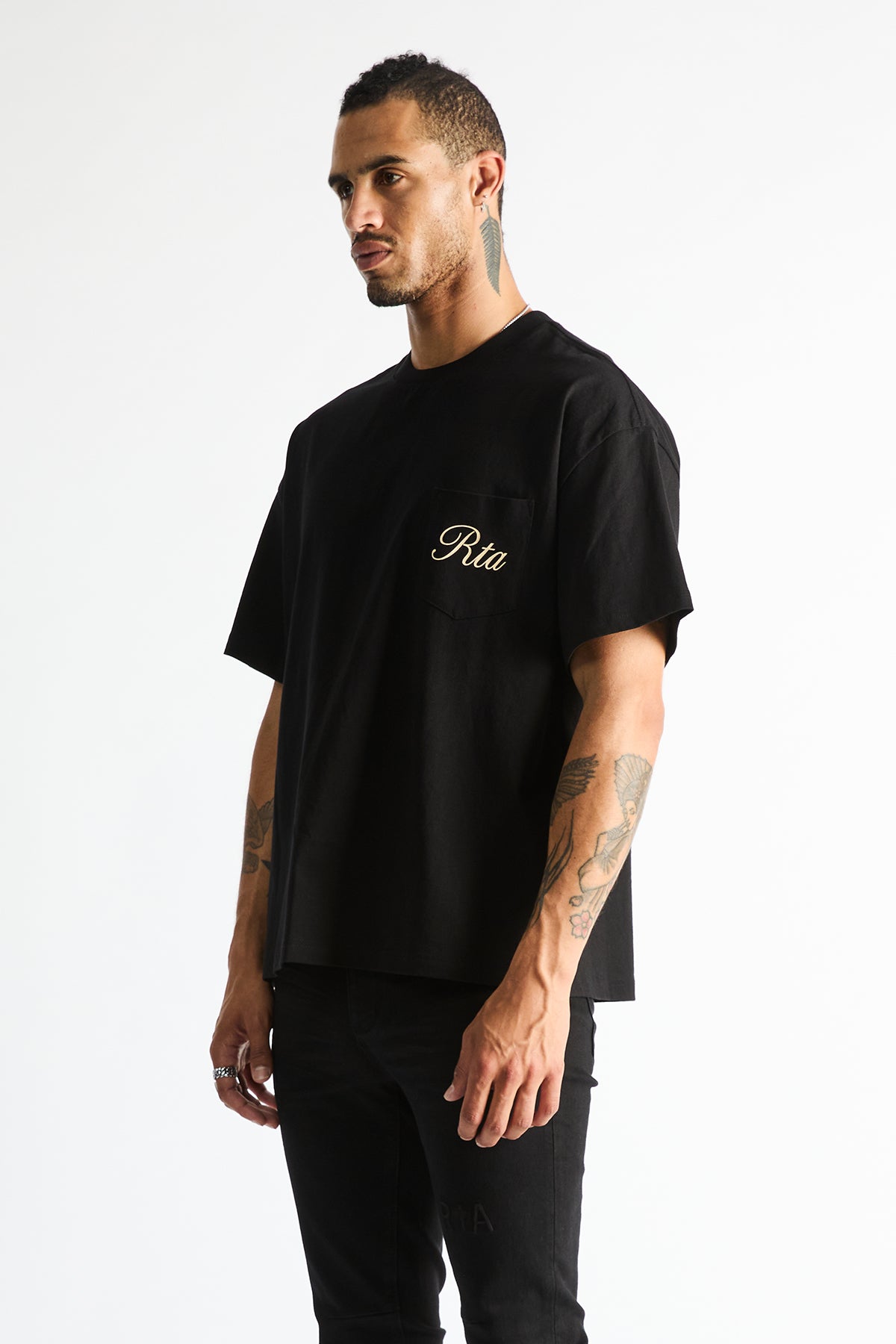 BASTIEN POCKET TEE | BLACK CLOCKFACE - Image 4