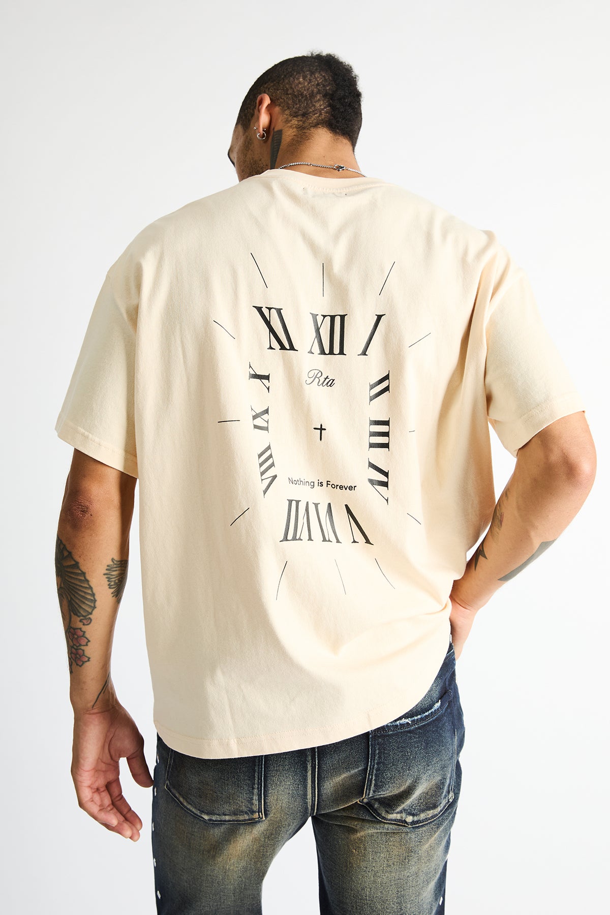 BASTIEN POCKET TEE | BONE CLOCKFACE - Image 3