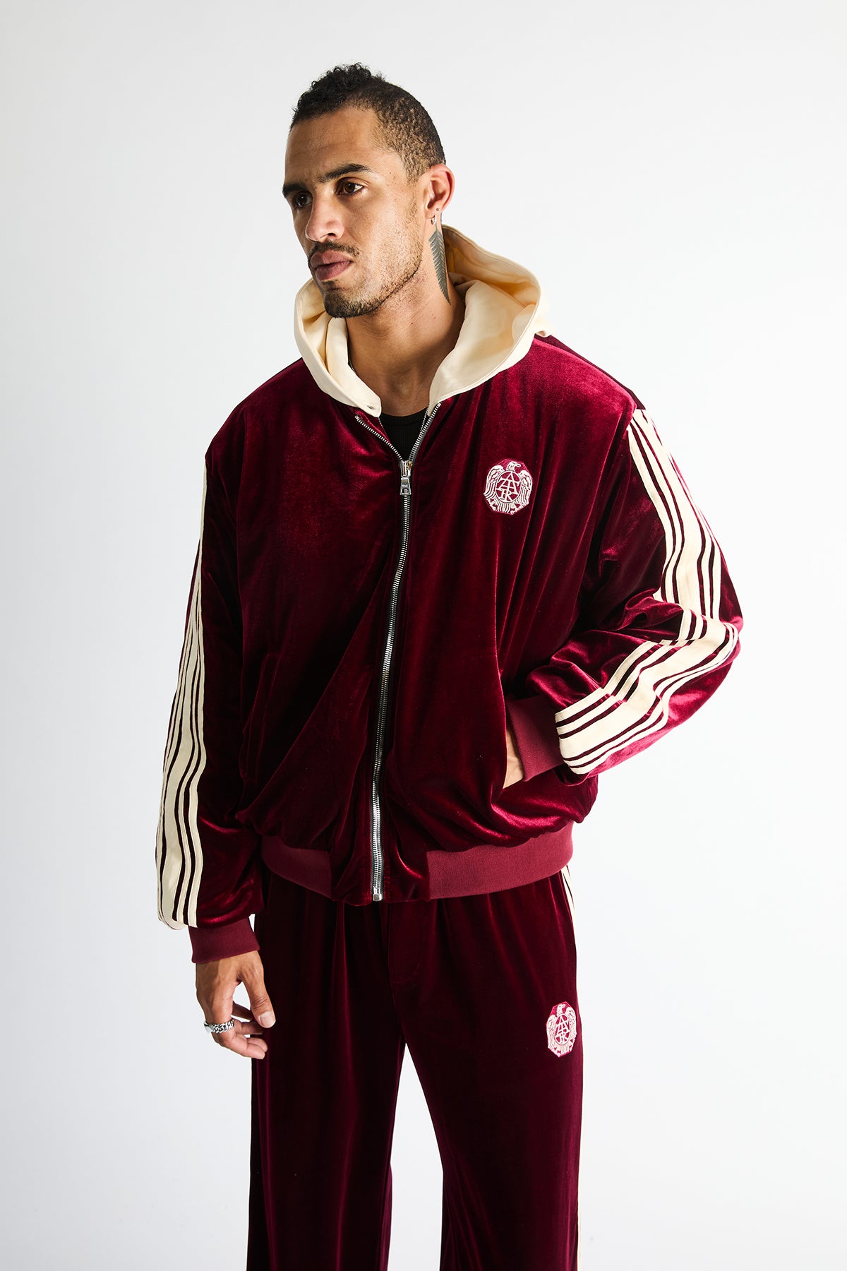 REI BOMBER HOODIE | BURGUNDY CREST - Image 2