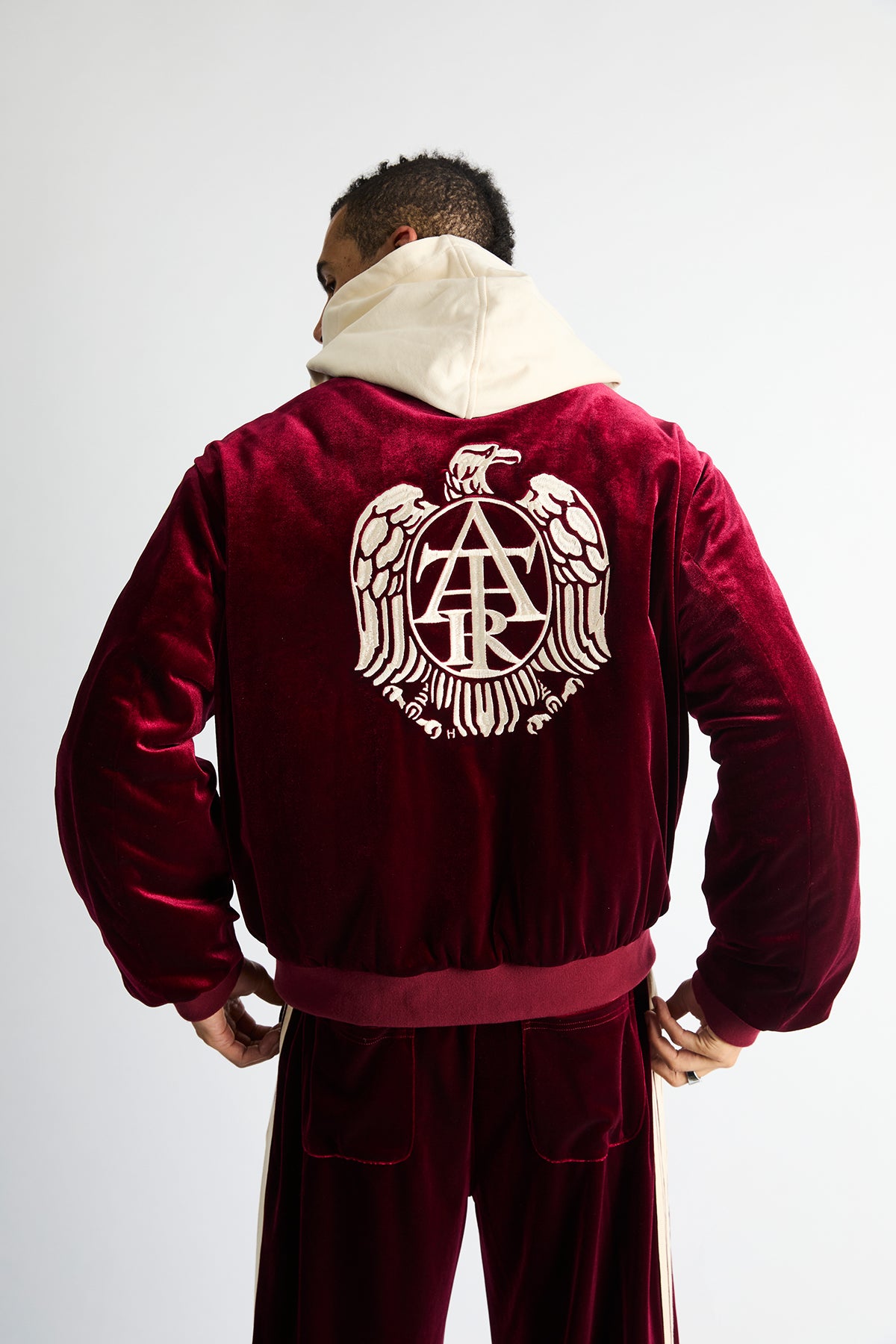 REI BOMBER HOODIE | BURGUNDY CREST - Image 3