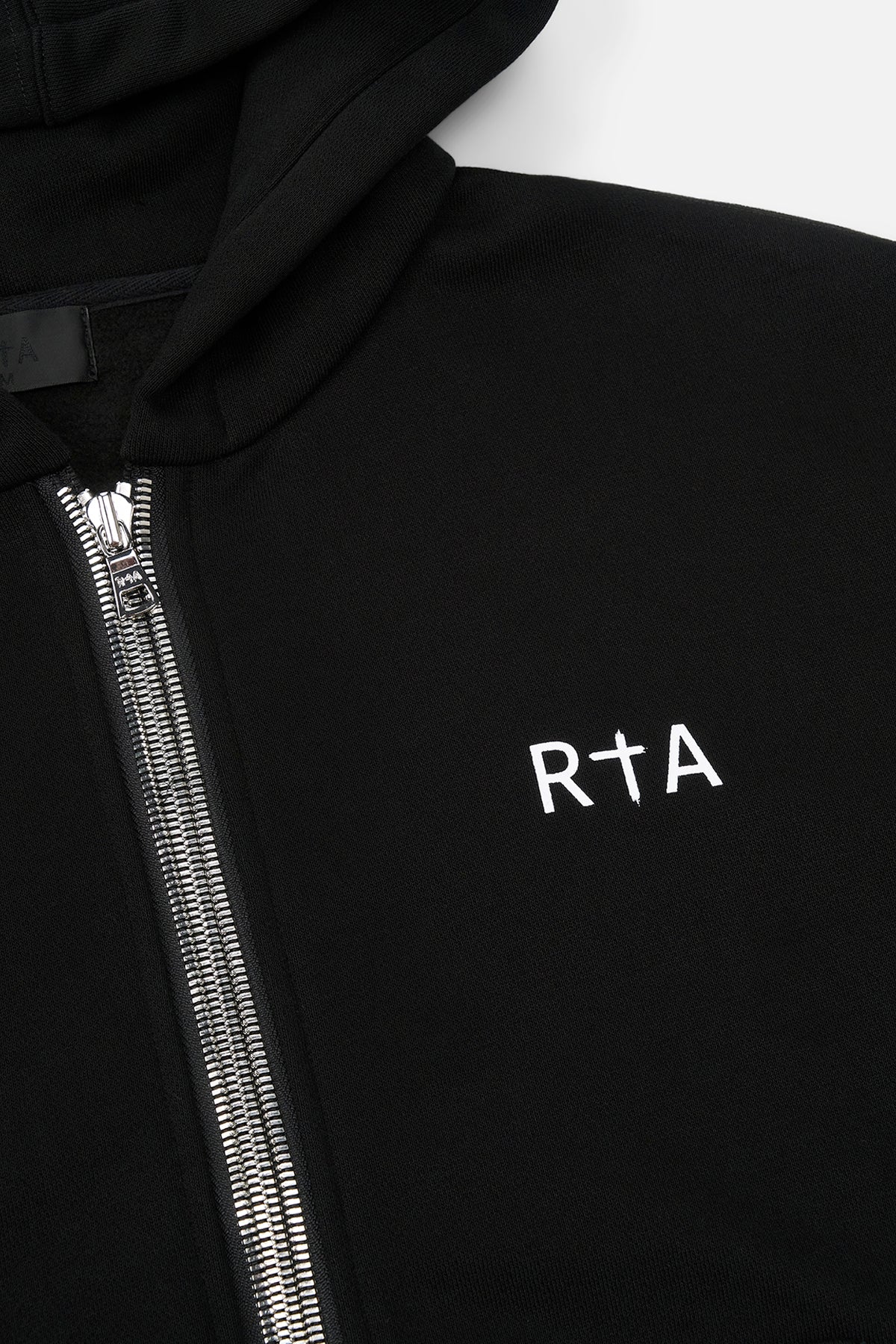 KAEN CROPPED ZIP UP HOODIE | BLACK LOGO - Image 7