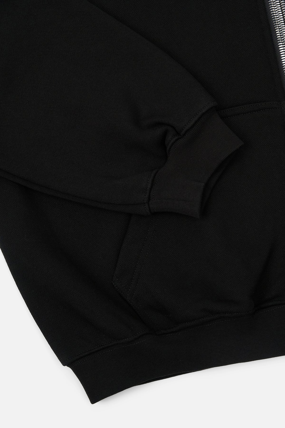 KAEN CROPPED ZIP UP HOODIE | BLACK LOGO - Image 8