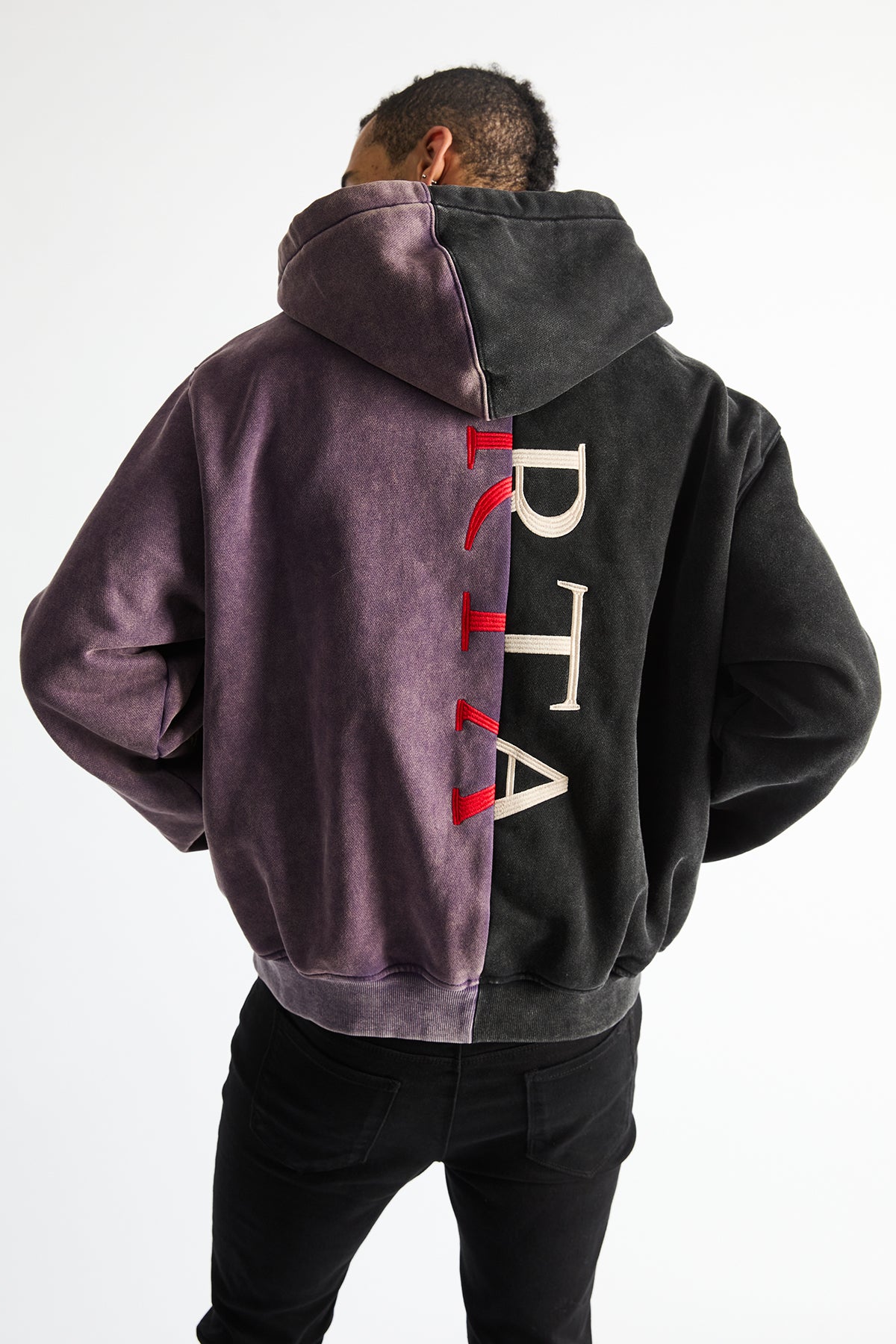 RIKO HALF ZIP UP | BLACK DEEP PURPLE COMBO - Image 3