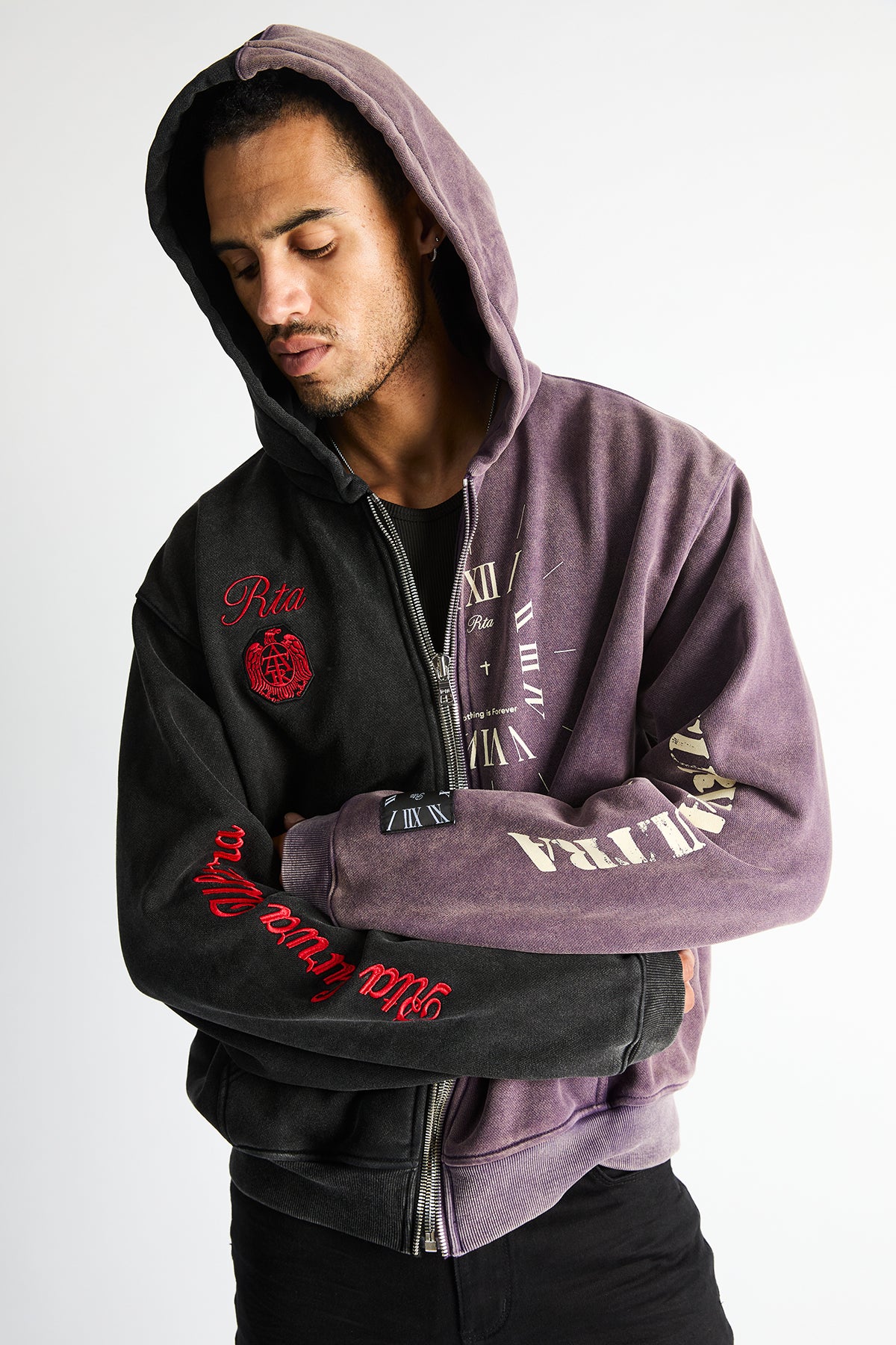 RIKO HALF ZIP UP | BLACK DEEP PURPLE COMBO - Image 4