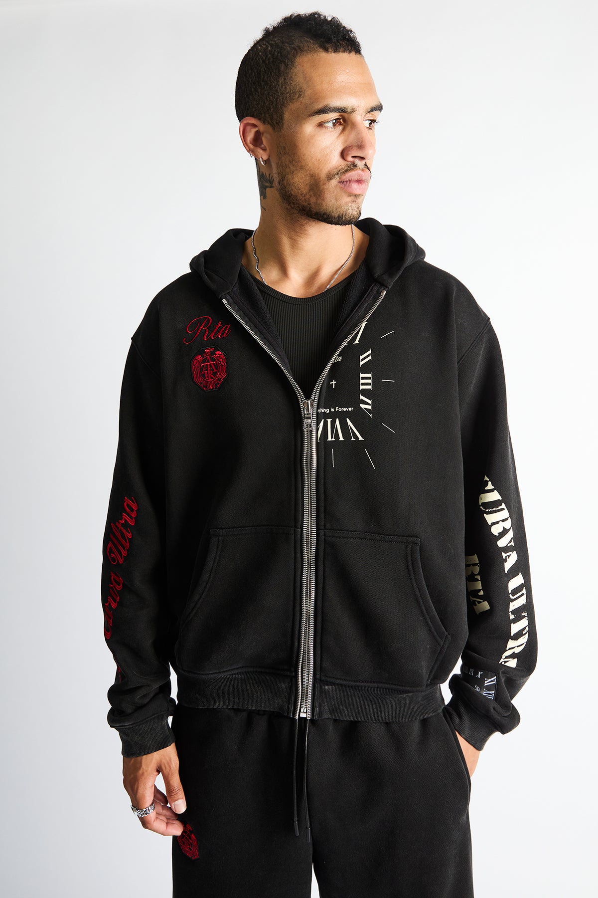 RIKO HALF ZIP UP | VINTAGE BLACK COMBO - Image 2