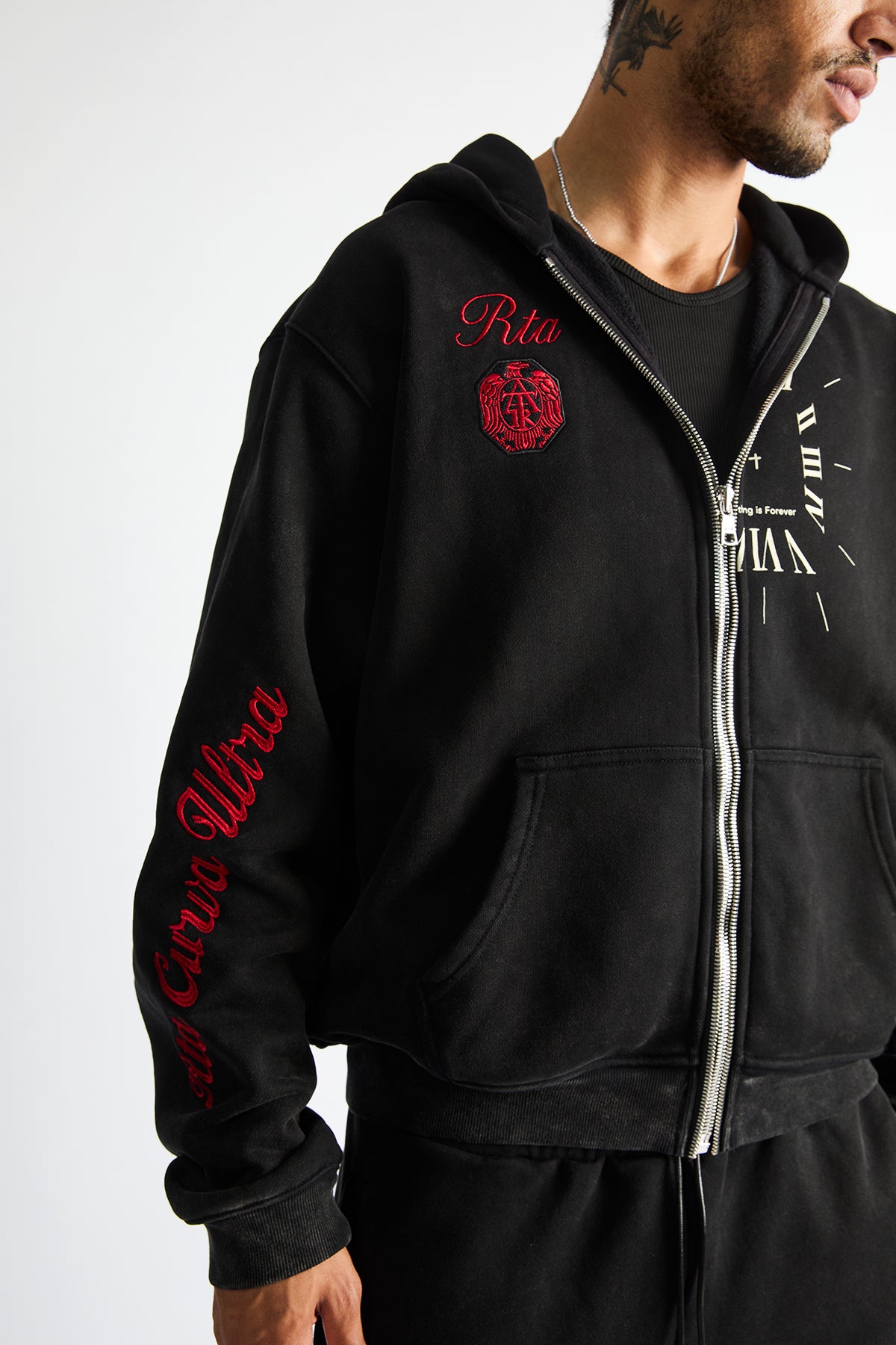RIKO HALF ZIP UP | VINTAGE BLACK COMBO - Image 4