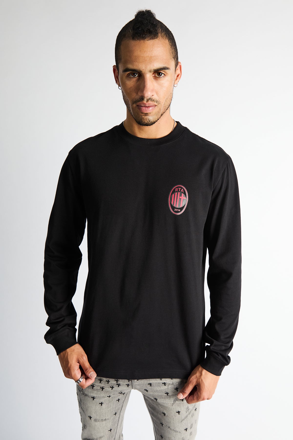 LAWRENCE LONG SLEEVE TEE | BLACK BALL PRINT - Image 2