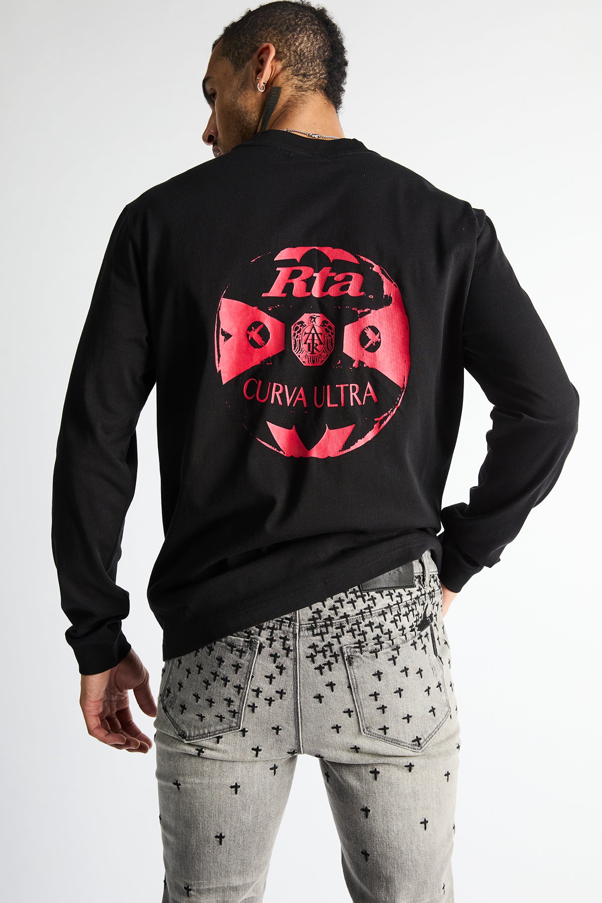 LAWRENCE LONG SLEEVE TEE | BLACK BALL PRINT - Image 3
