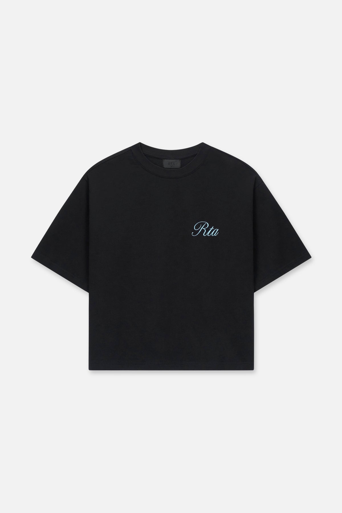 AUSTIN CROPPED OVERSIZED TEE | BLACK NIF SCRIPT