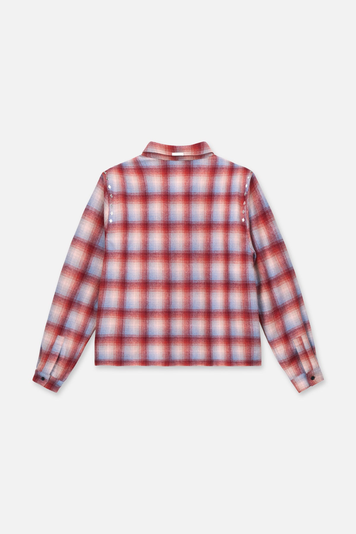 RYNOR CROPPED BUTTON UP SHIRT | RED PLAID - Image 6