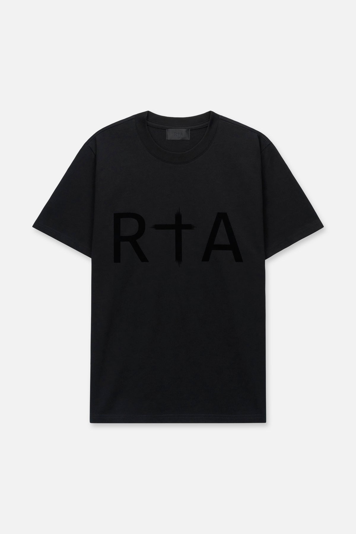LIAM SHORT SLEEVE TEE | BLACK FLOCKED RTA