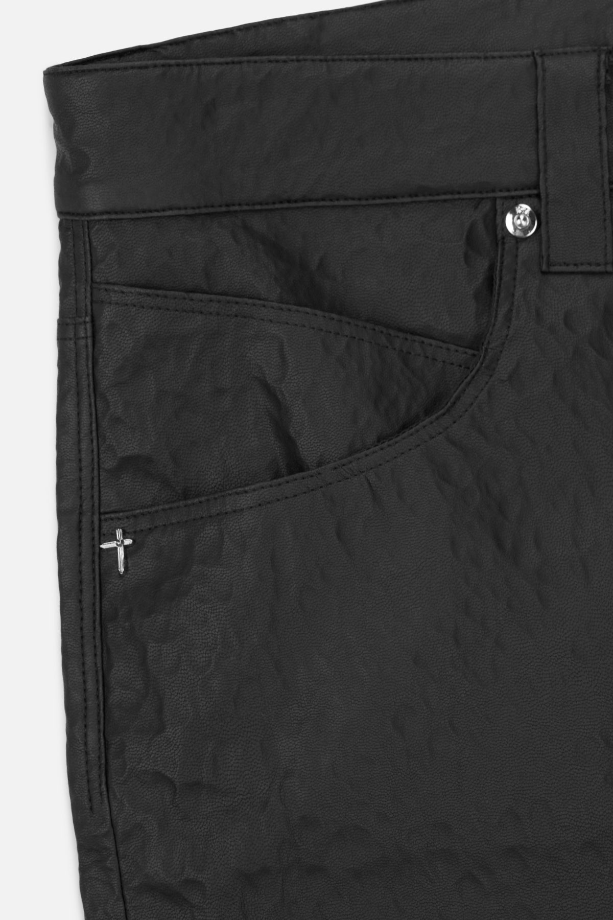 JAMIE FAUX LEATHER WIDE LEG PANT | BLACK - Image 3