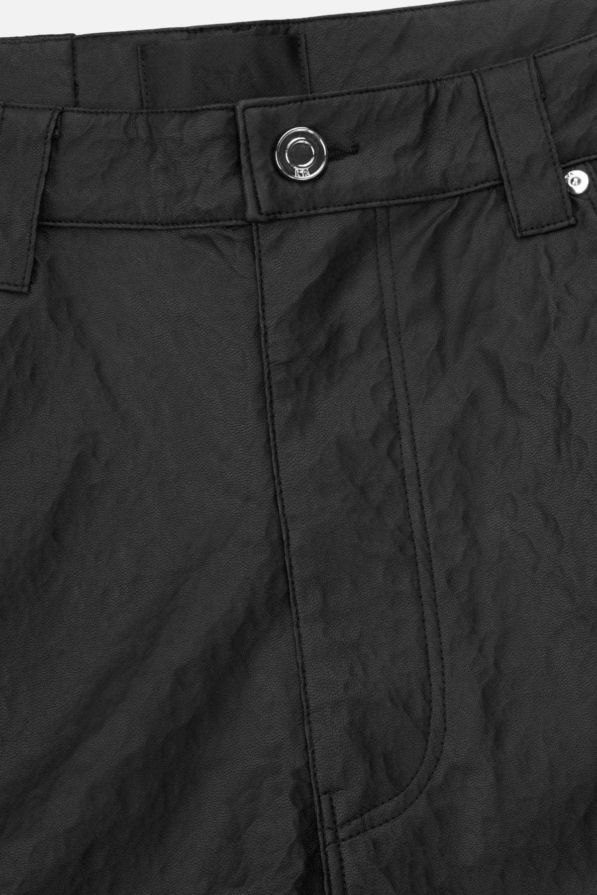 JAMIE FAUX LEATHER WIDE LEG PANT | BLACK - Image 4