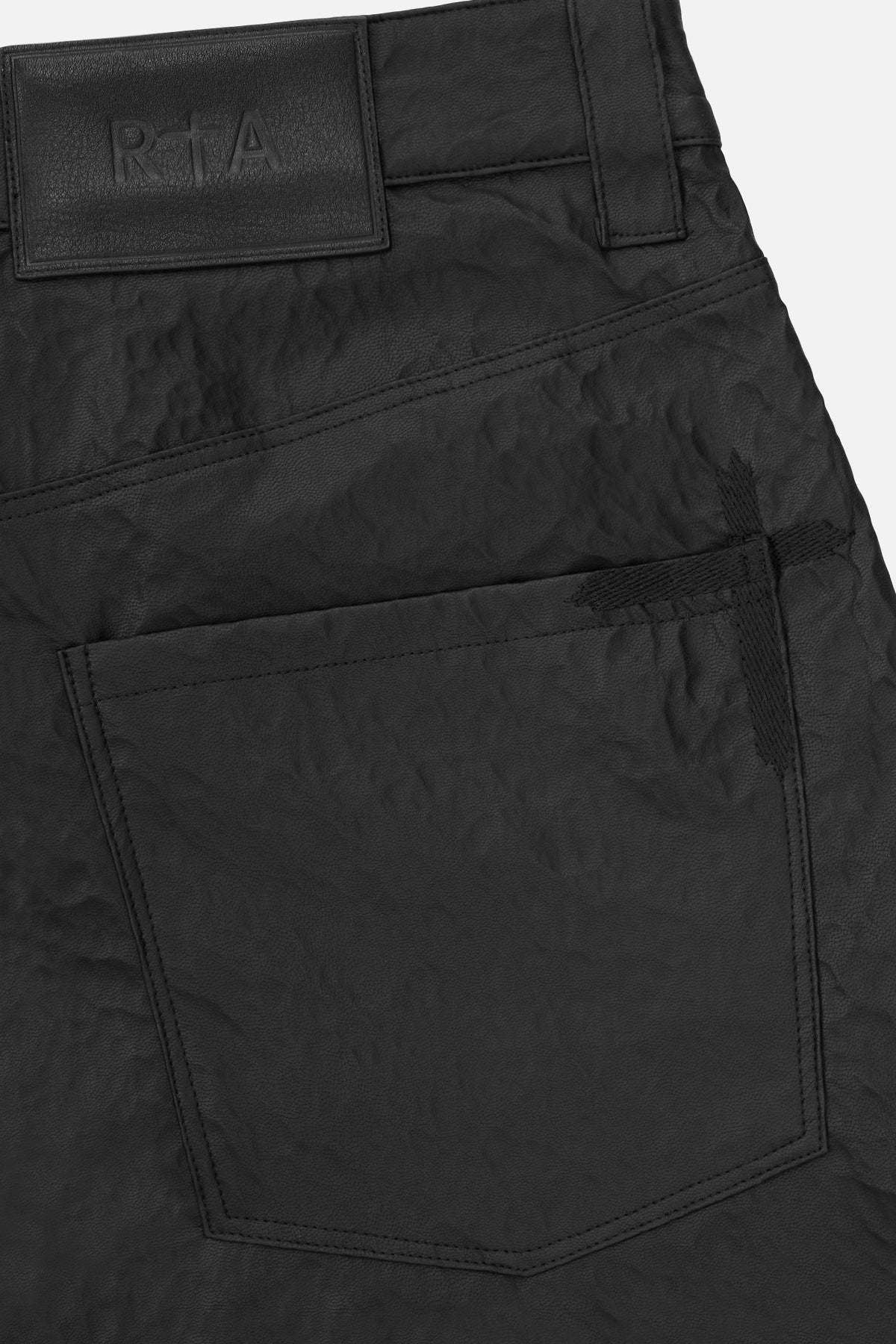 JAMIE FAUX LEATHER WIDE LEG PANT | BLACK - Image 6