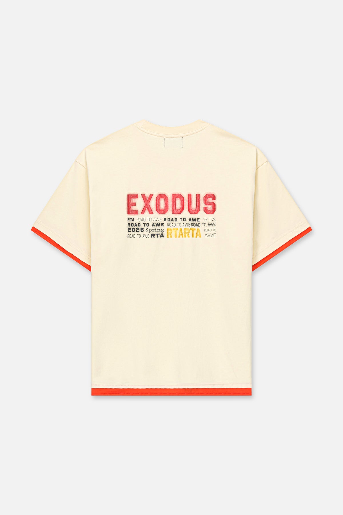 ELIAN DOUBLE LAYERED SHORT SLEEVE TEE | RAW SAND RTA - Image 4