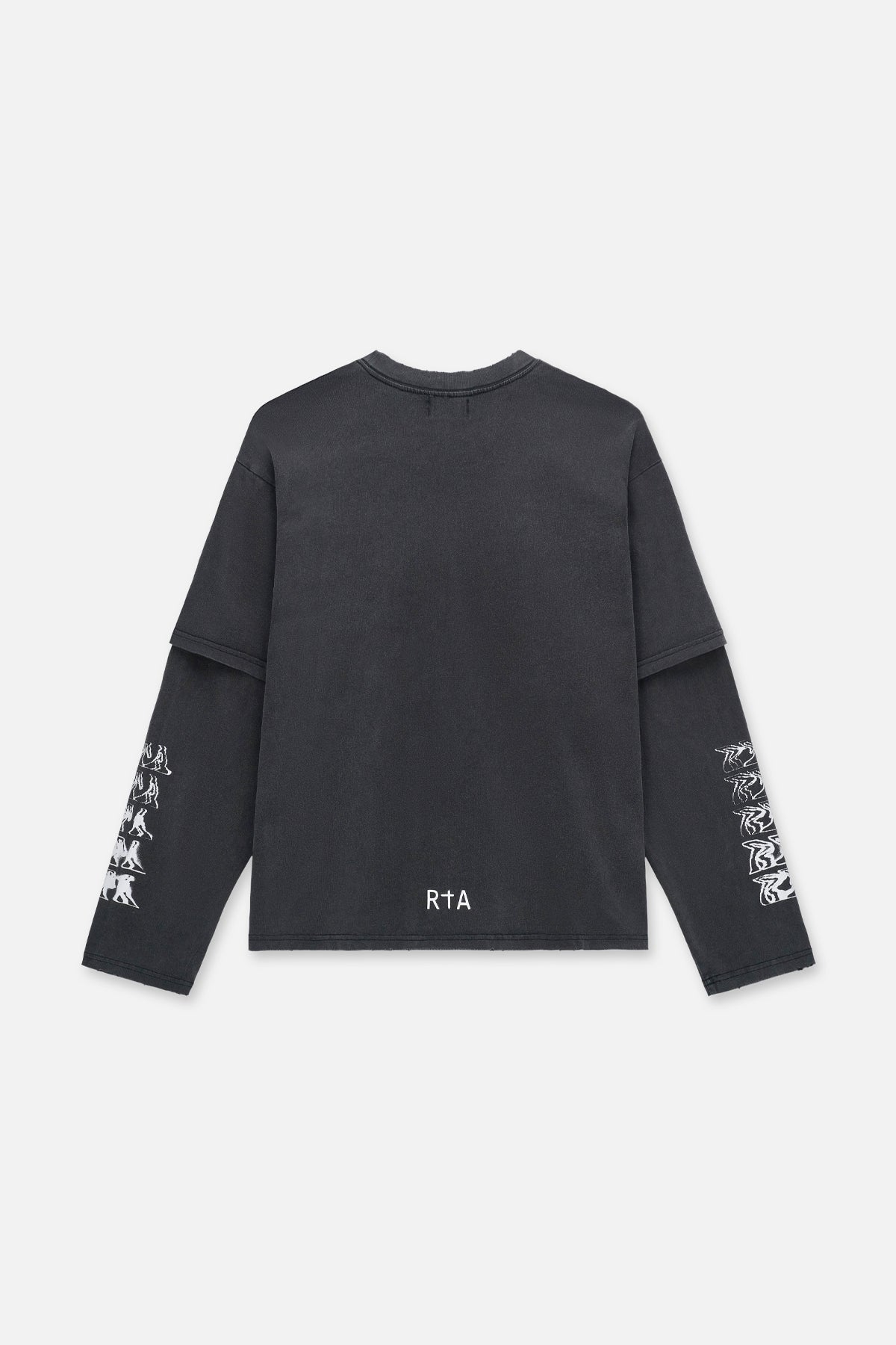 LORIS DOUBLE LAYERED LONG SLEEVE TEE | BLACK SMOKY RTA - Image 4