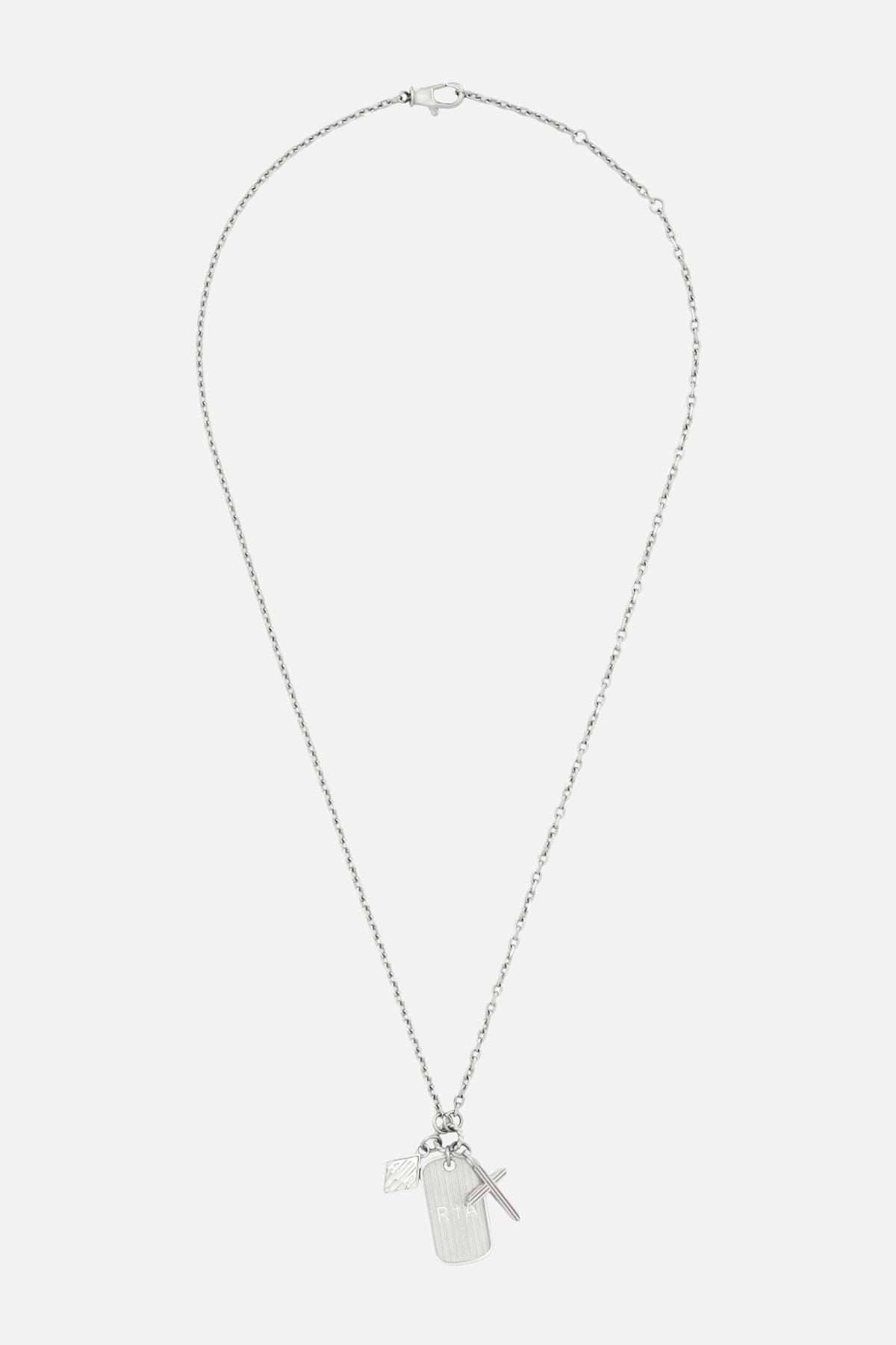 RION CHARM TAG NECKLACE | SILVER MULTI CHARM - Image 2