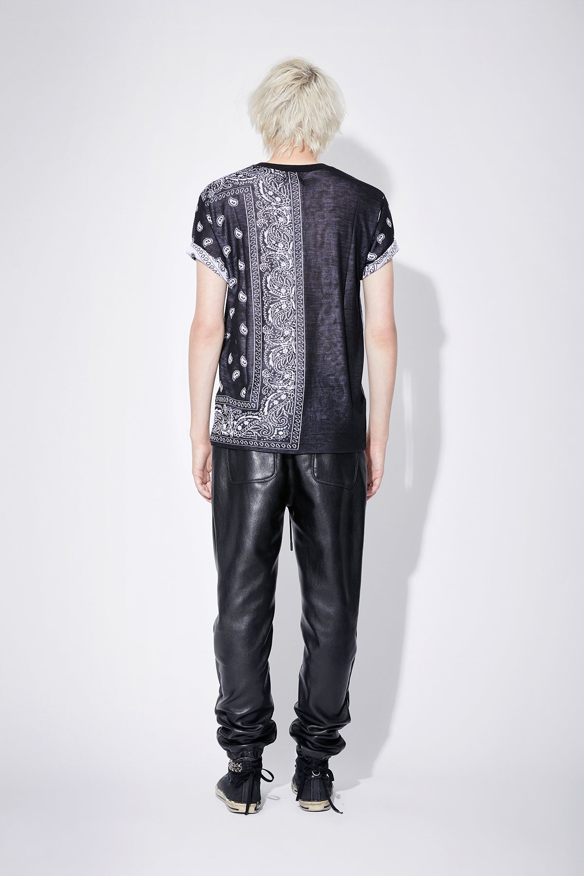 OWEN VEGAN LEATHER SWEATPANT | BLACK - Image 5