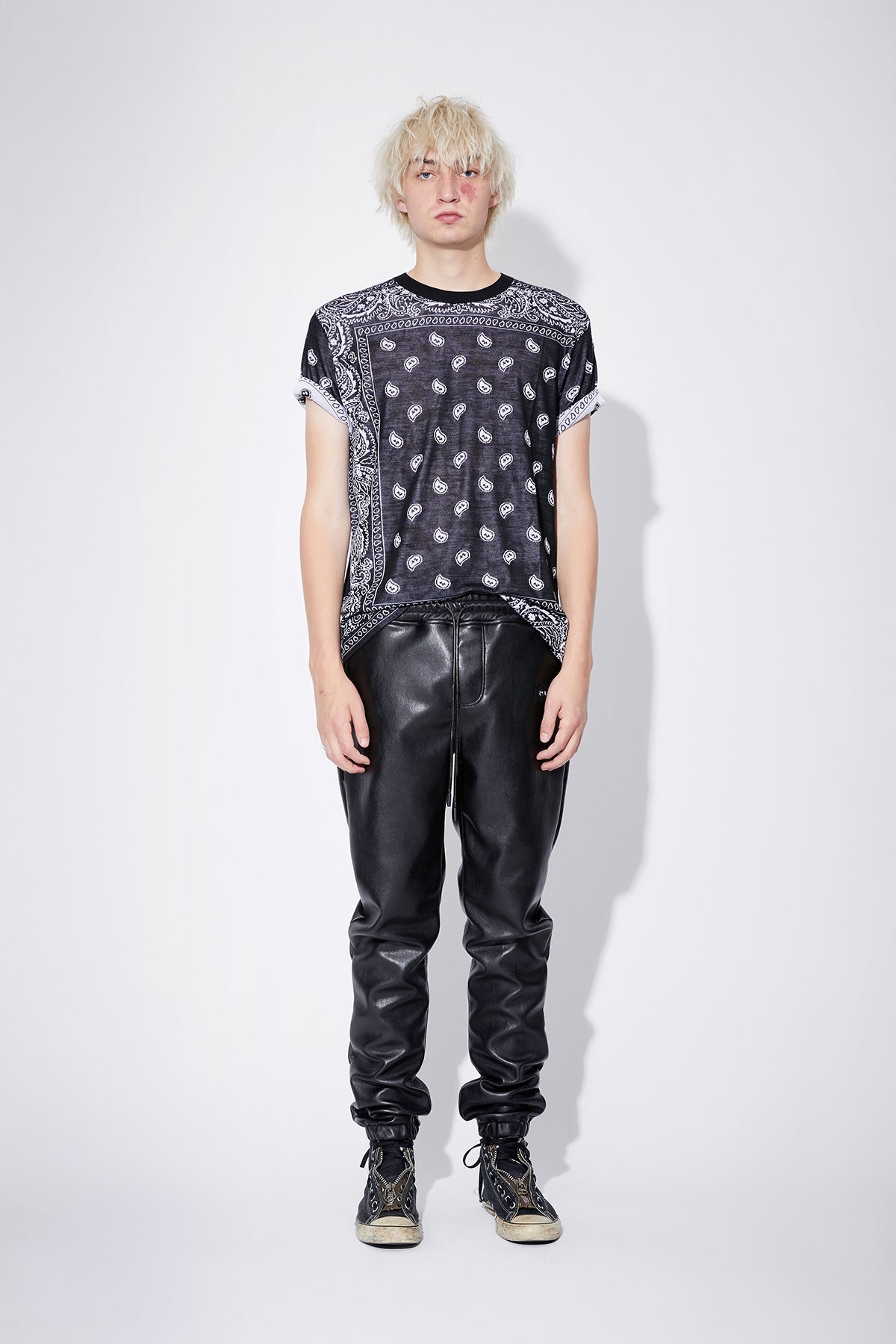 OWEN VEGAN LEATHER SWEATPANT | BLACK - Image 3