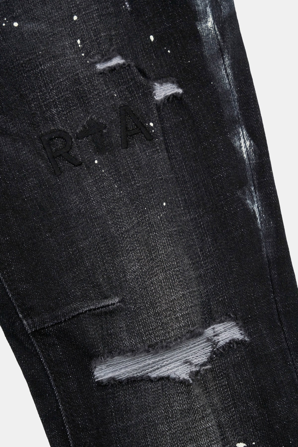 CLAYTON RIPPED JEAN | DISTRESSED CHARCOAL PAINT SPLATTER - Image 7
