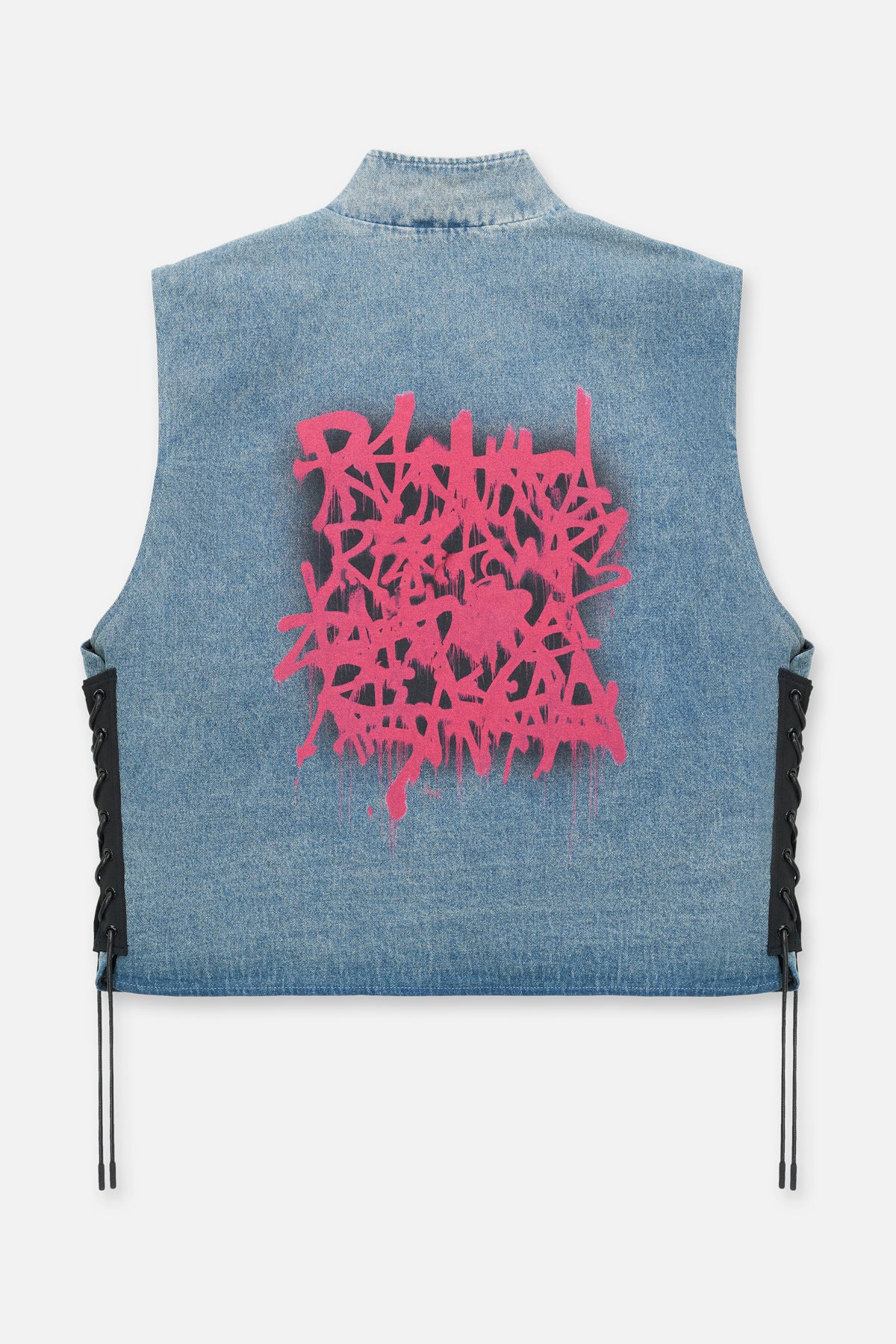 CESAR DENIM VEST | GRAFFITI BLUE - Image 2