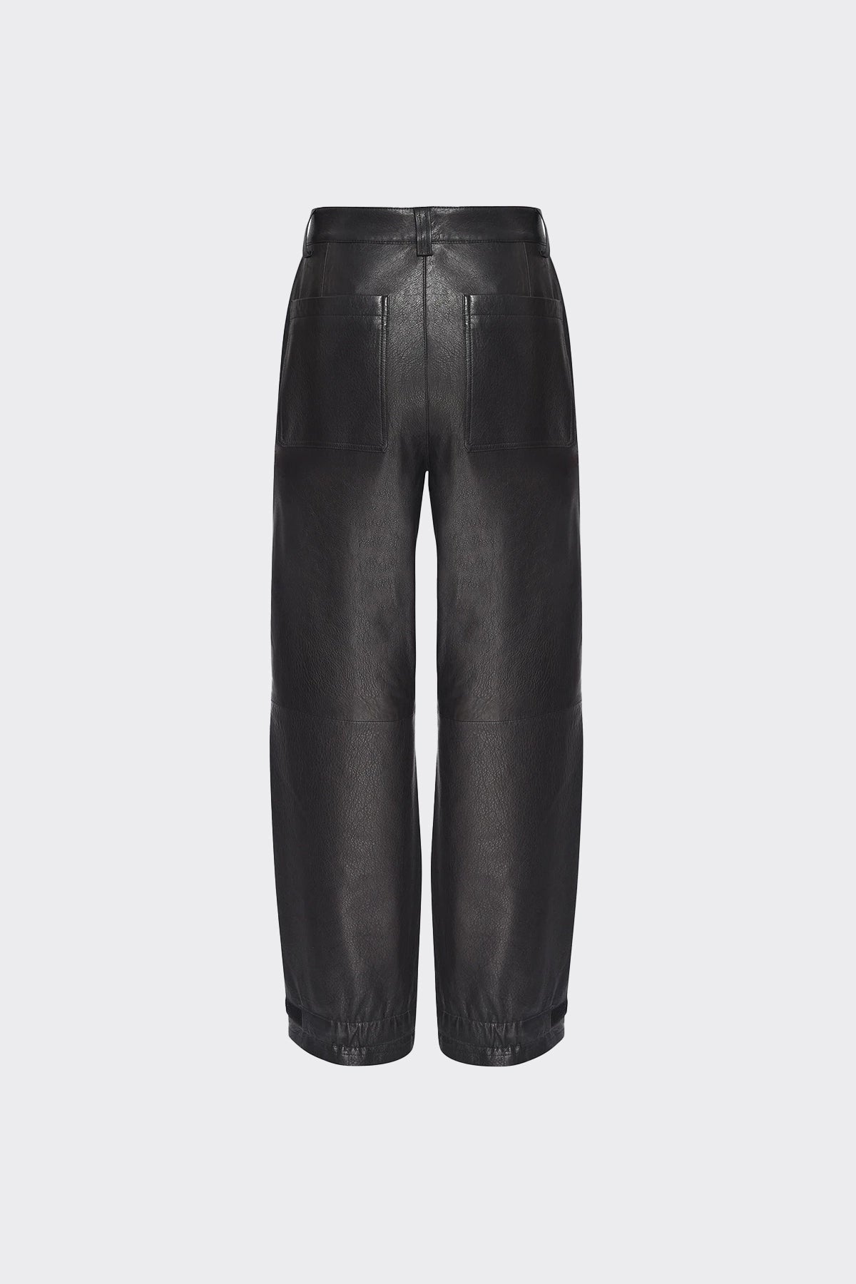 WIDE LEG LEATHER CARGO PANT | BLACK - Image 2