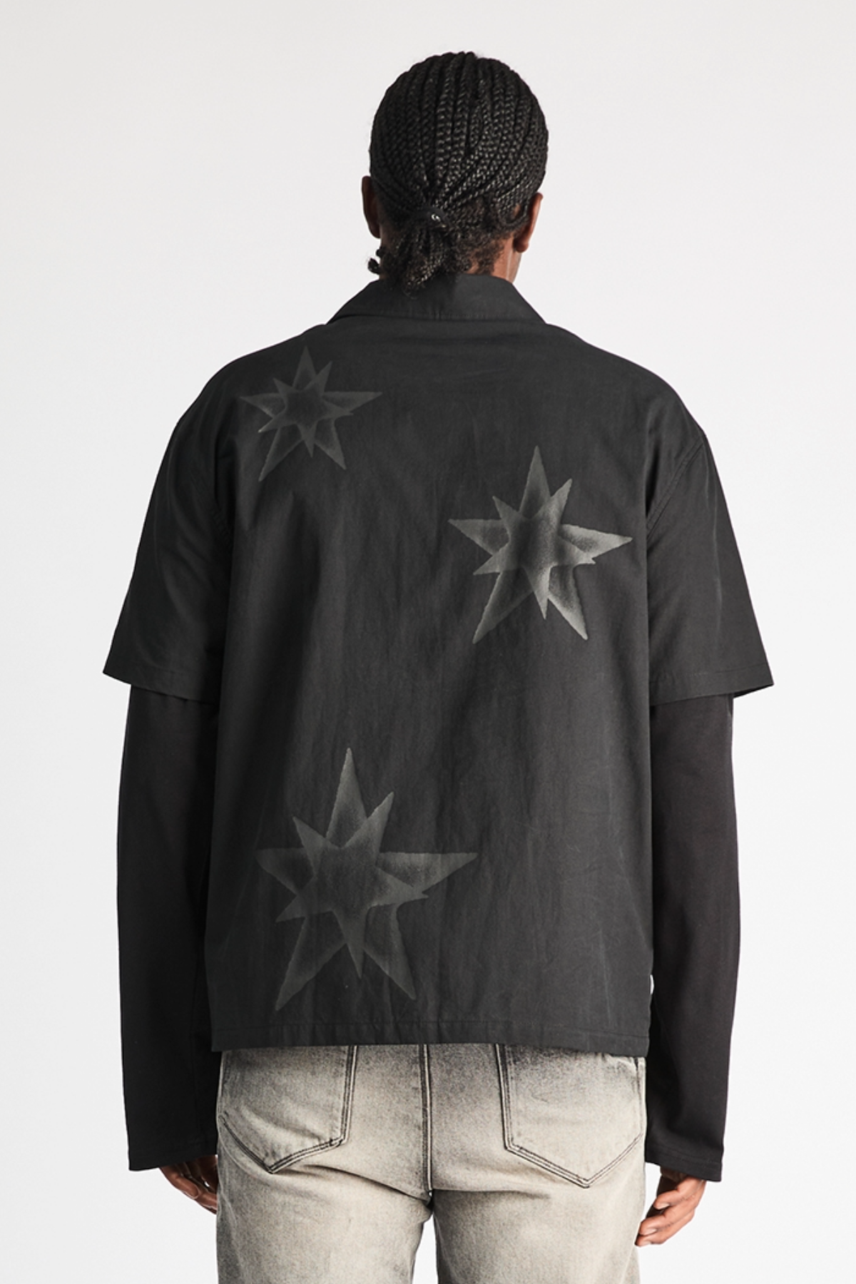 ERIK DOUBLE LAYERED SHIRT | BLACK CROSS STAR - Image 3