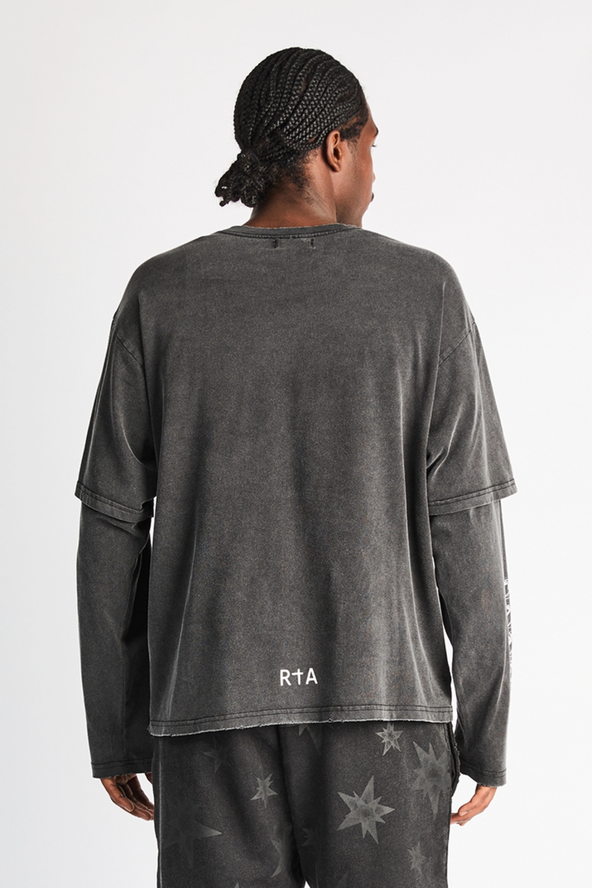 LORIS DOUBLE LAYERED LONG SLEEVE TEE | BLACK SMOKY RTA - Image 3